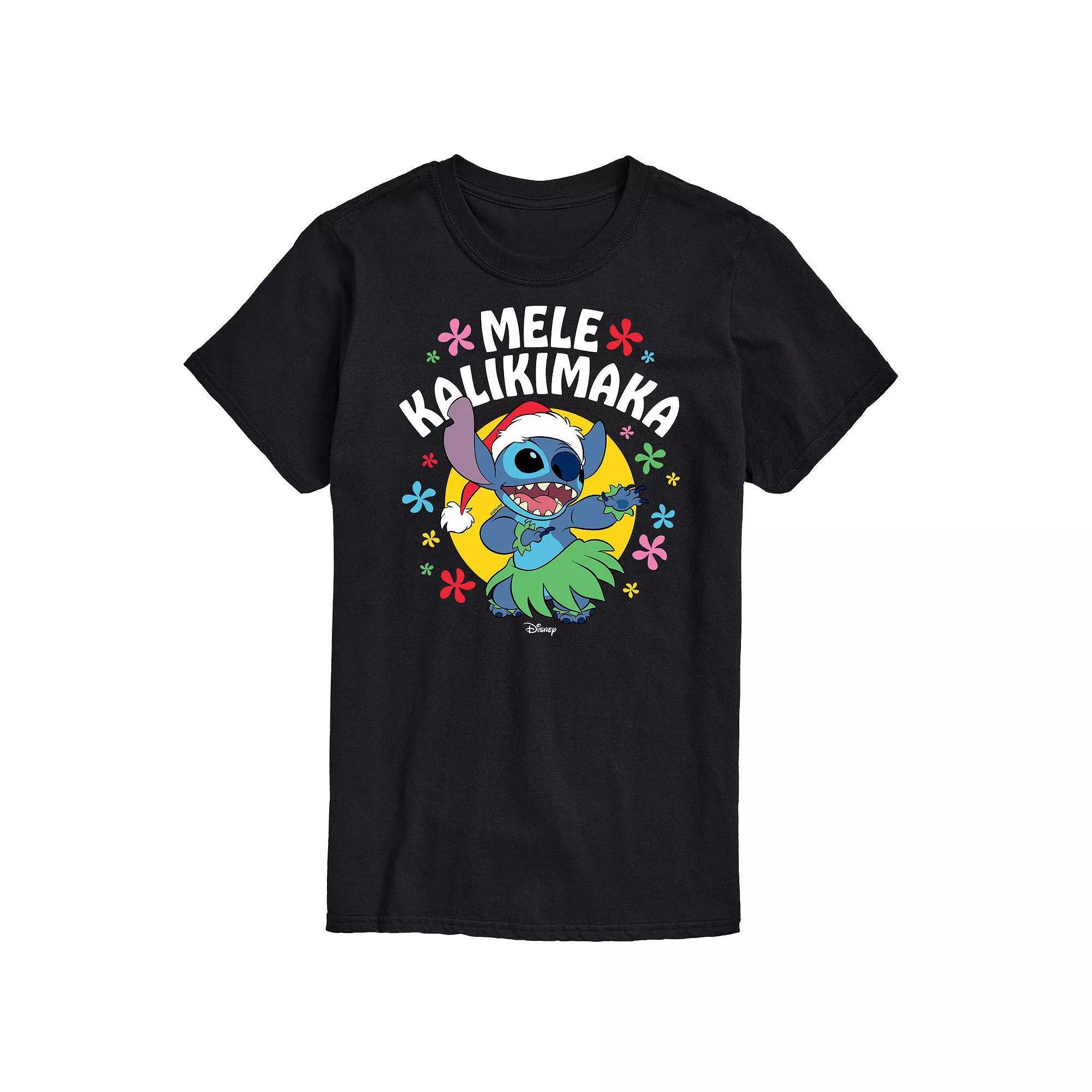 Disney's Lilo & Stitch Men's Mele Kalikmaka Graphic Tee, Size: XS, Black Product Image