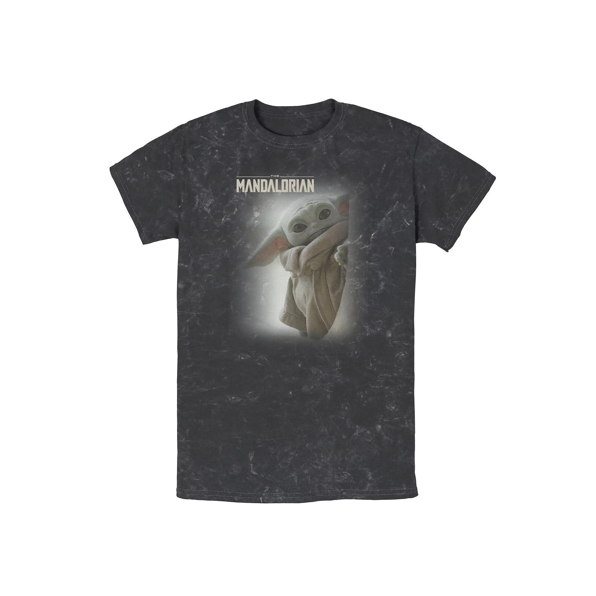 Men's Star Wars: The Mandalorian The Child Peeking Tee, Size: Small, Black Product Image