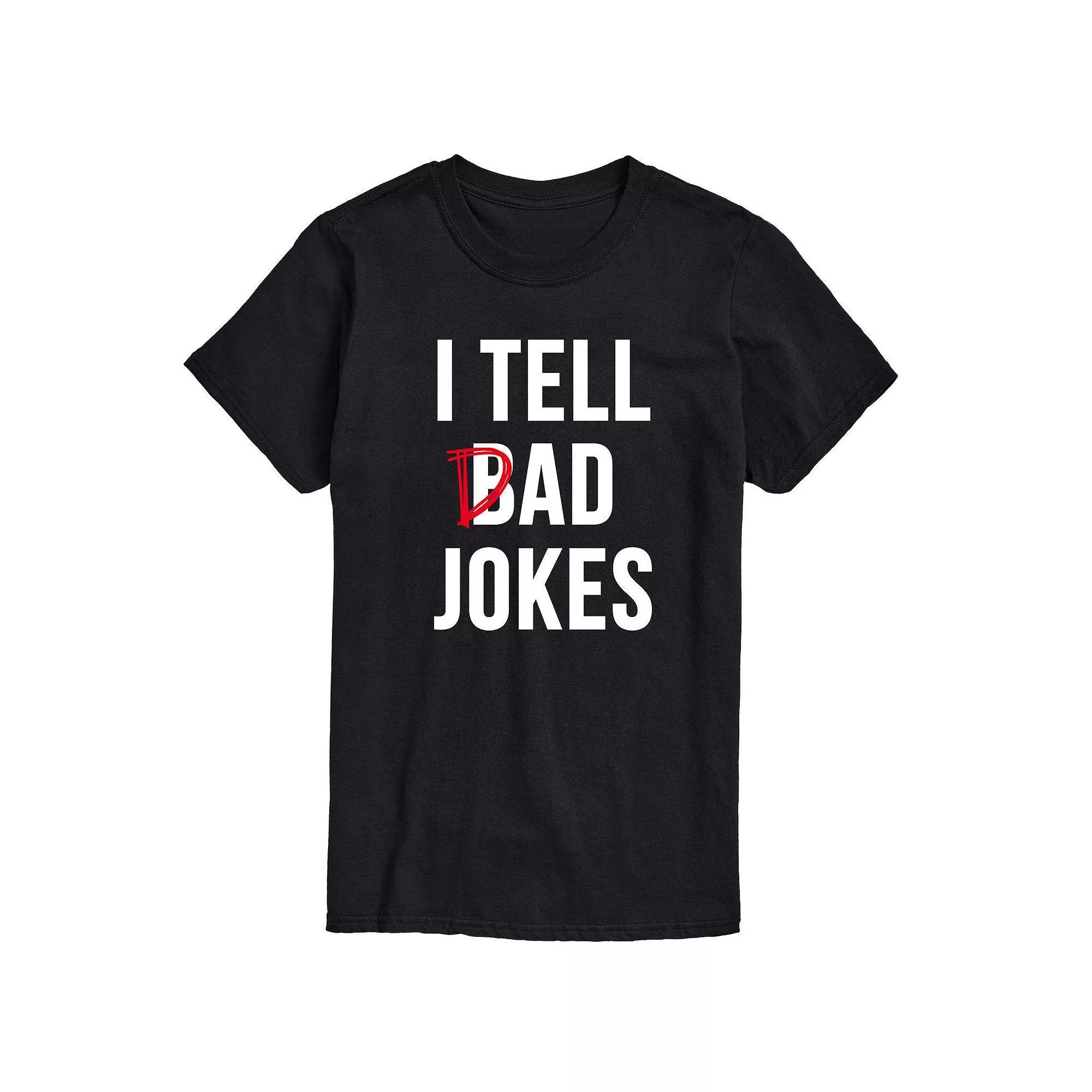 Big & Tall I Tell Bad Dad" Jokes Graphic Tee, Men's, Size: XXL Tall, Black Product Image