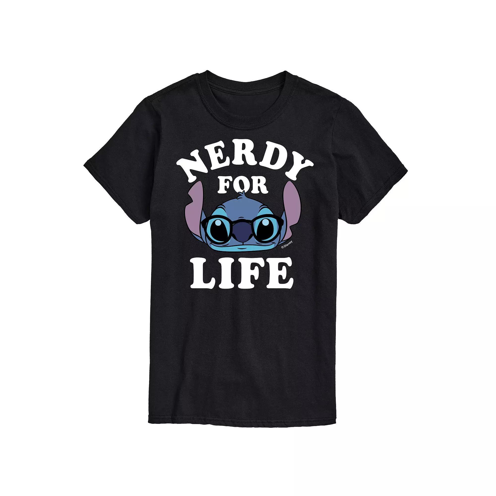 Disneys Lilo and Stitch Big & Tall Nerdy For Life Graphic Tee, Mens Product Image