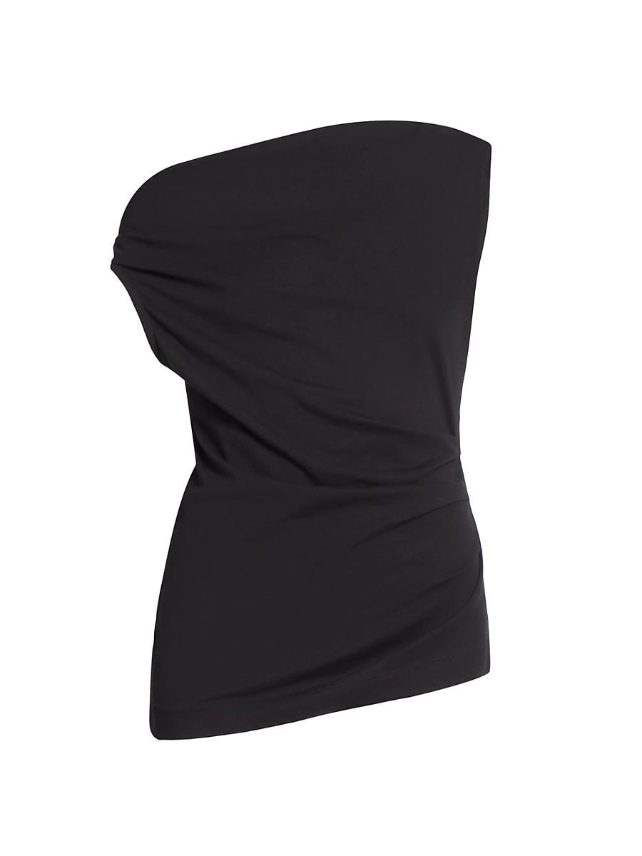 Womens Cotton Asymmetric Off-The-Shoulder Top Product Image