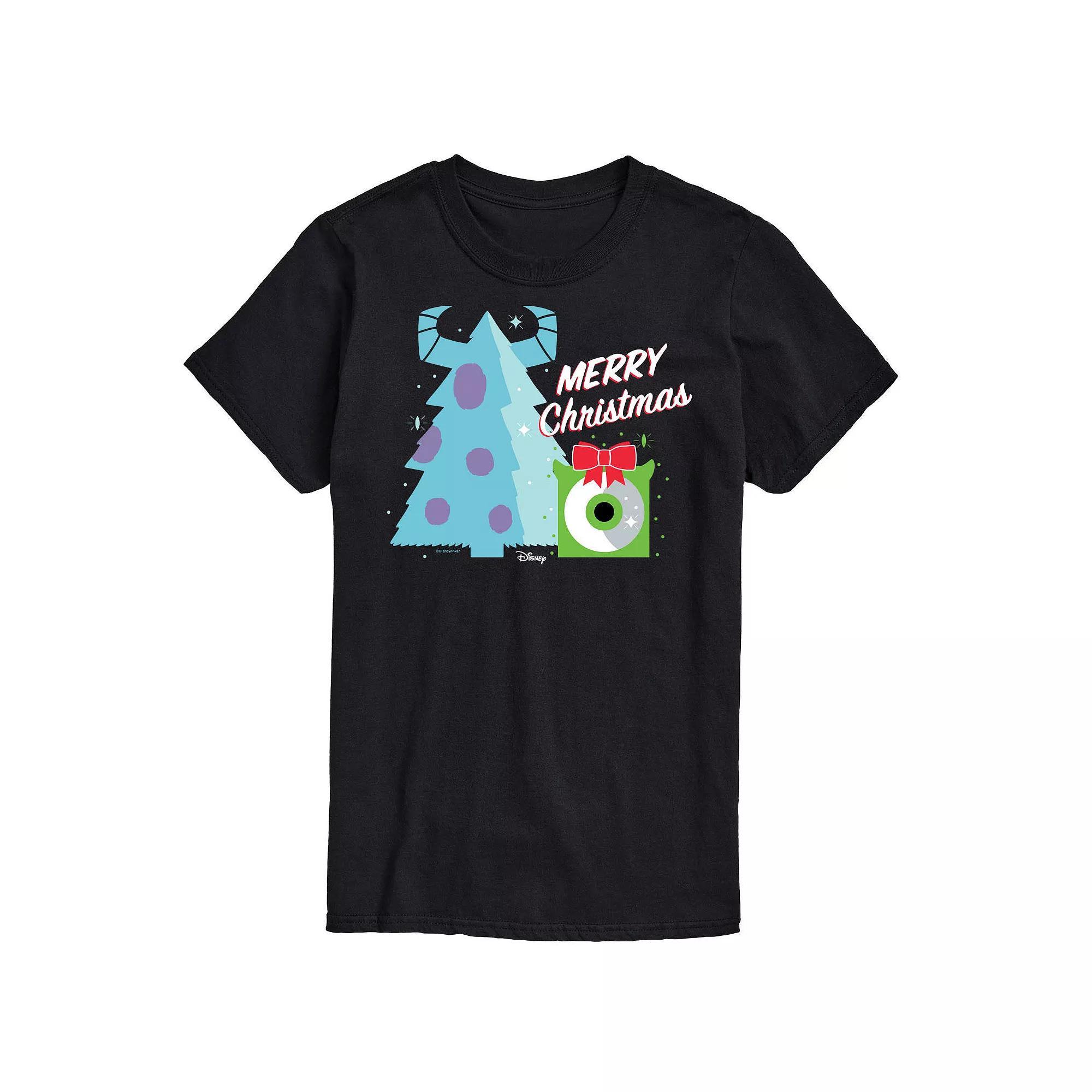 Disney / Pixars Monsters Inc Big & Tall Merry Christmas Graphic Tee, Mens Product Image