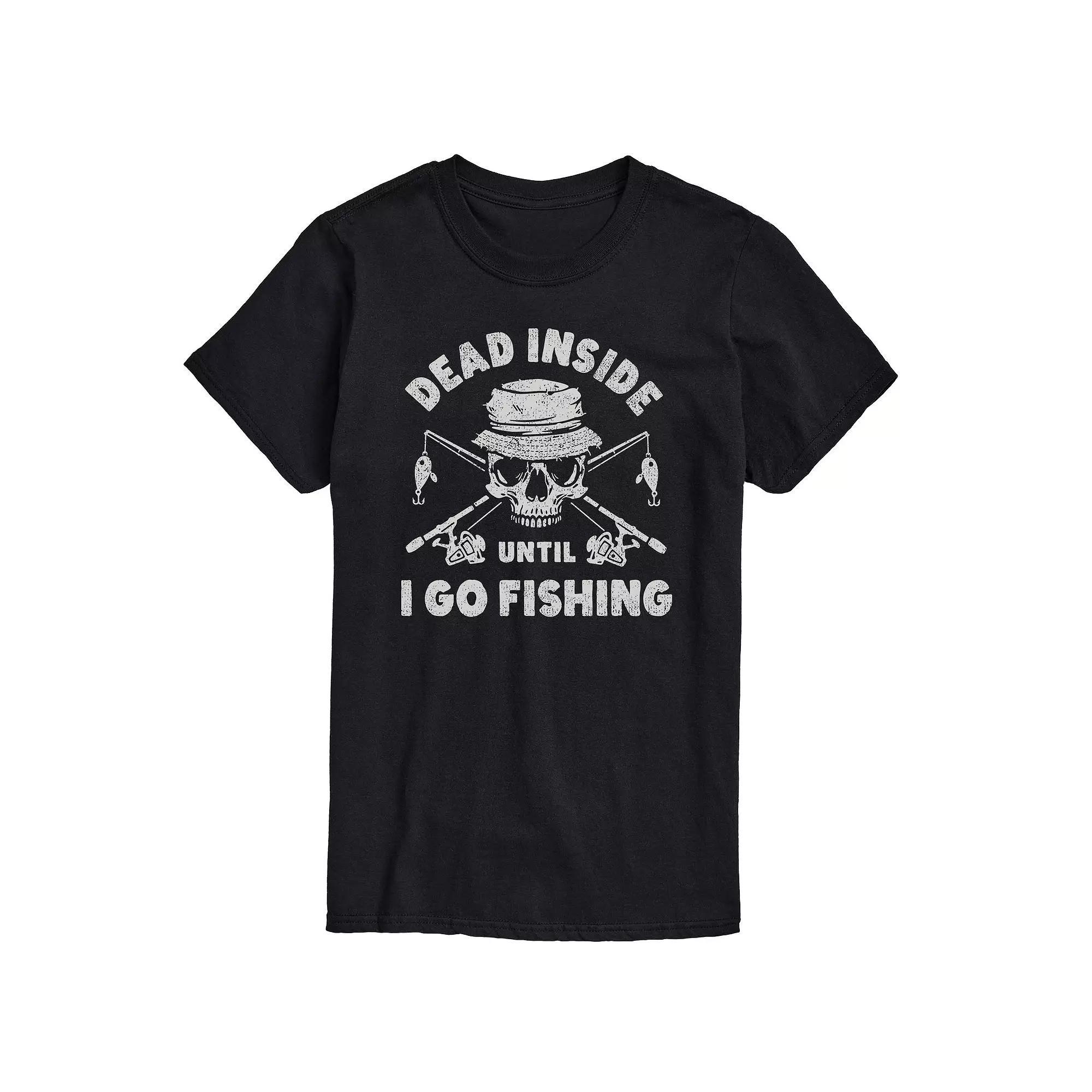 Mens Dead Inside Go Fishing Graphic Tee Product Image