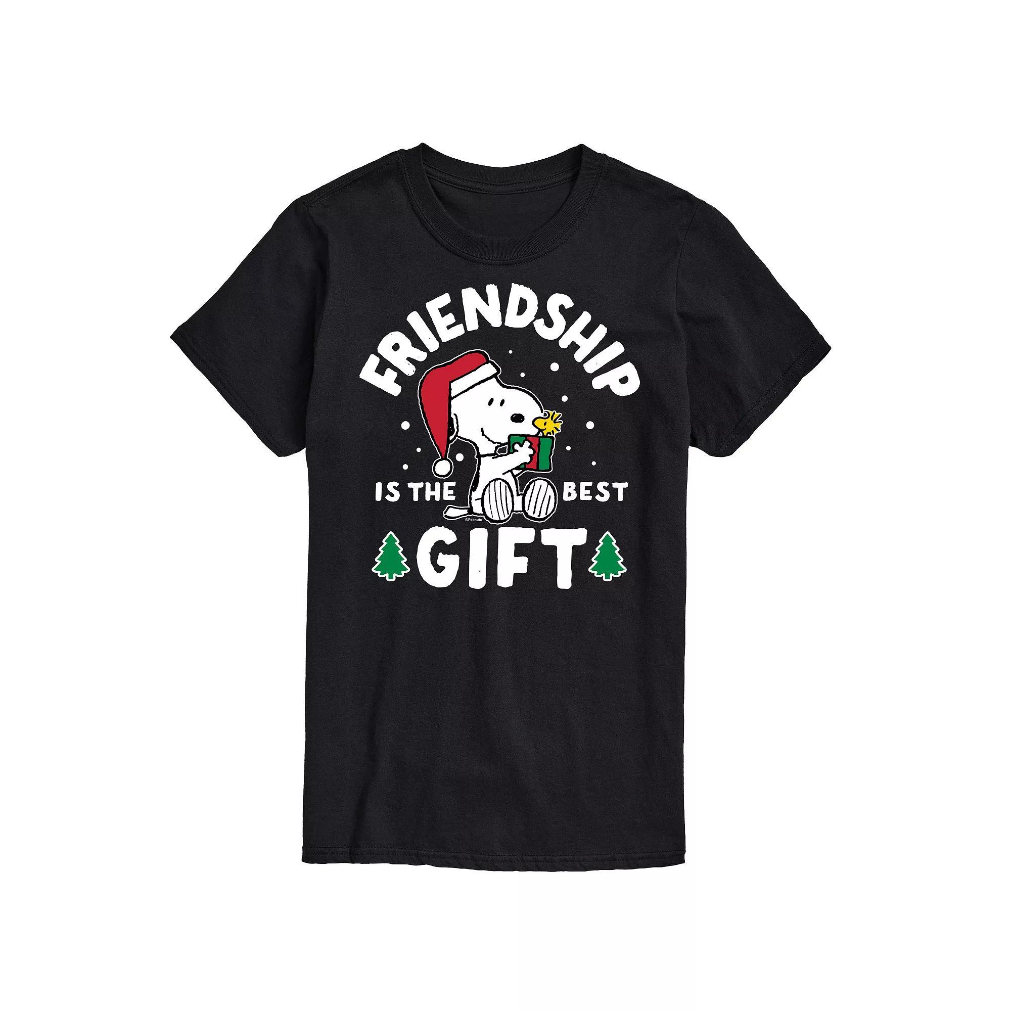 Men's Peanuts Friendship Best Gift Tee, Size: Small, Black Product Image