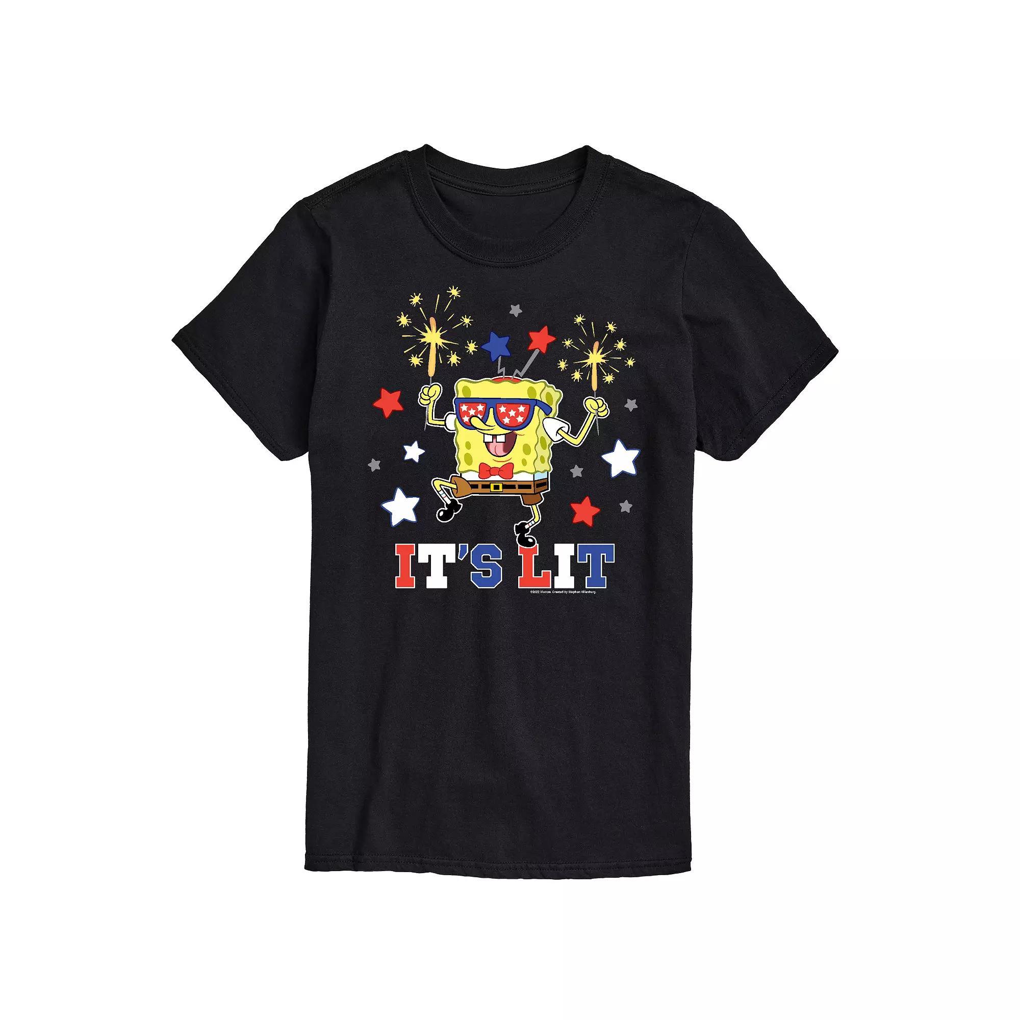 Big & Tall Nickelodeon Spongebob Squarepants Its Lit Graphic Tee, Mens Product Image