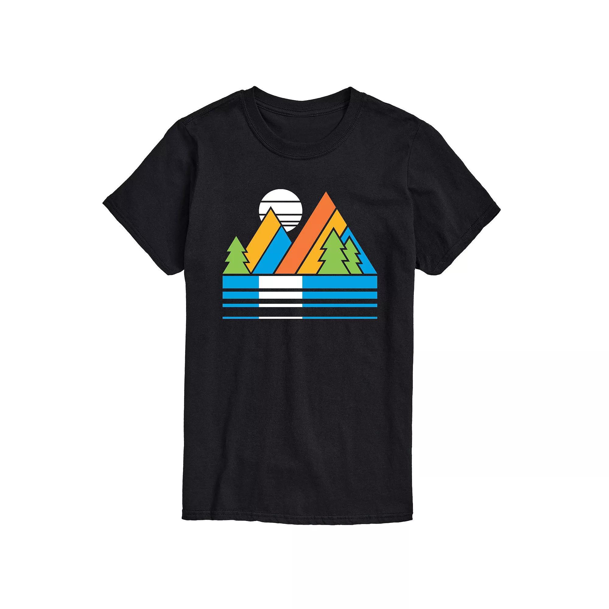 Big & Tall Retro Mountains Sunset Graphic Tee, Men's, Size: XXL Tall, Black Product Image