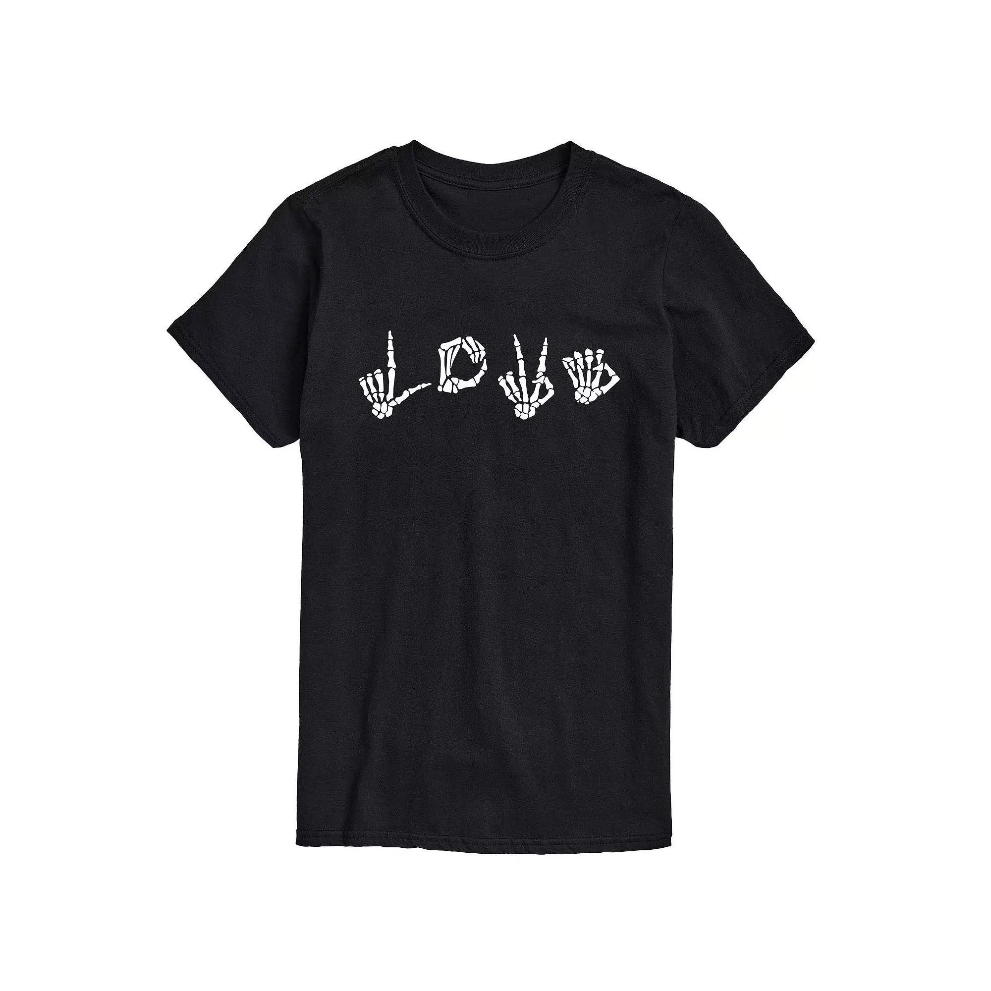 Big & Tall LOVE Skeleton Hands Tee, Men's, Size: XL Tall, Black Product Image