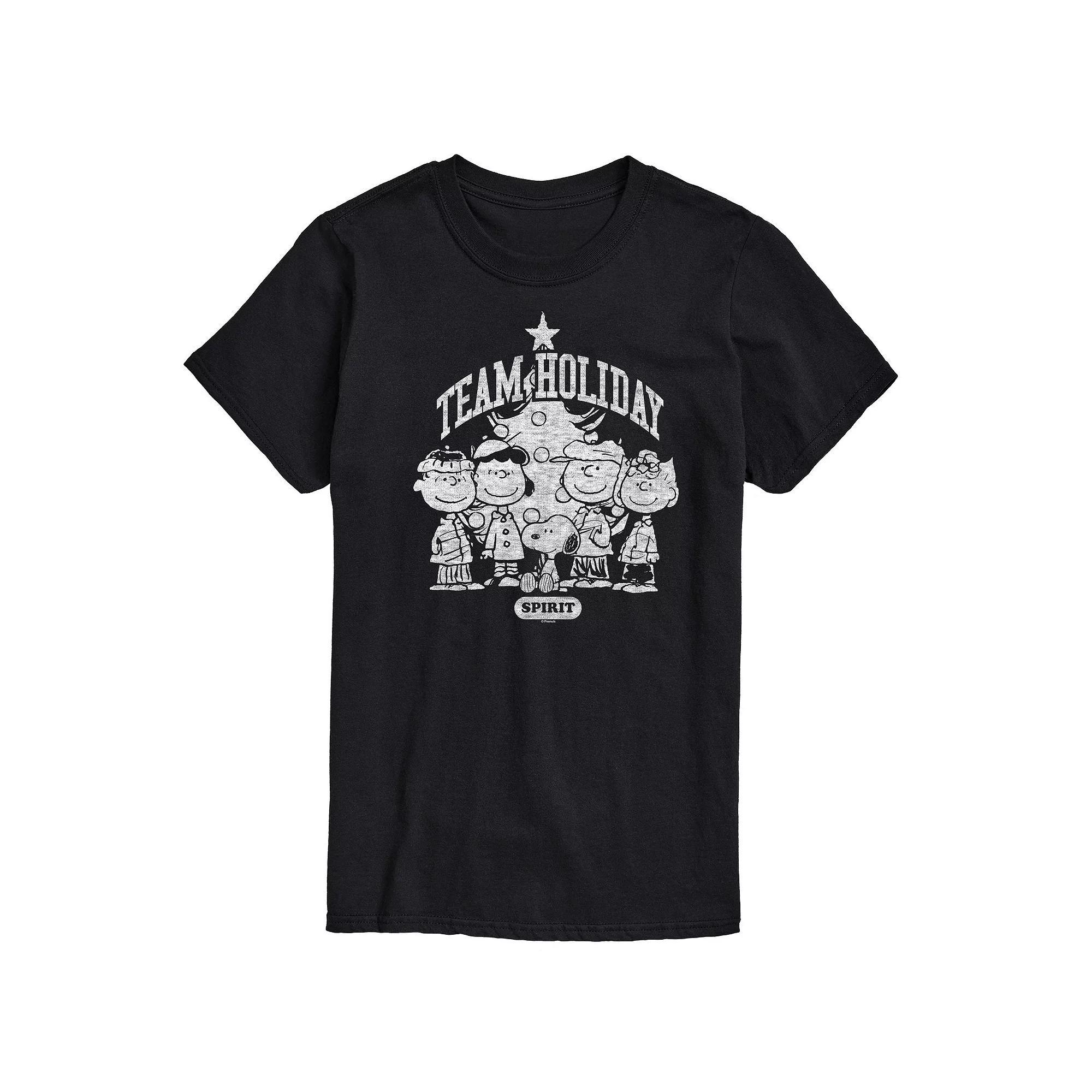 Men's Peanuts Team Holiday Spirit Graphic Tee, Size: Large, Red Product Image