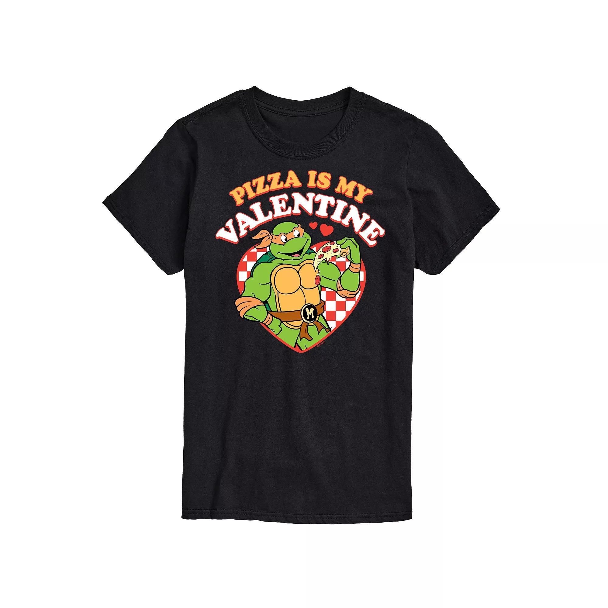 Men's TMNT Pizza Is My Valentine Tee, Size: Medium, Black Product Image