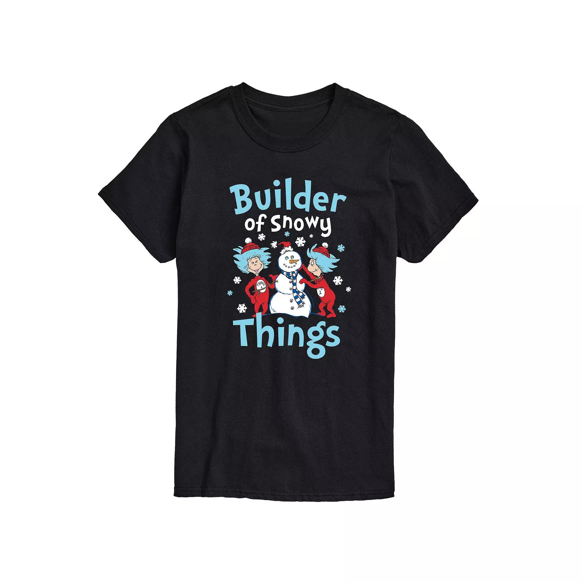 Mens Dr. Seuss Builder of Snowy Things Tee Grey Product Image
