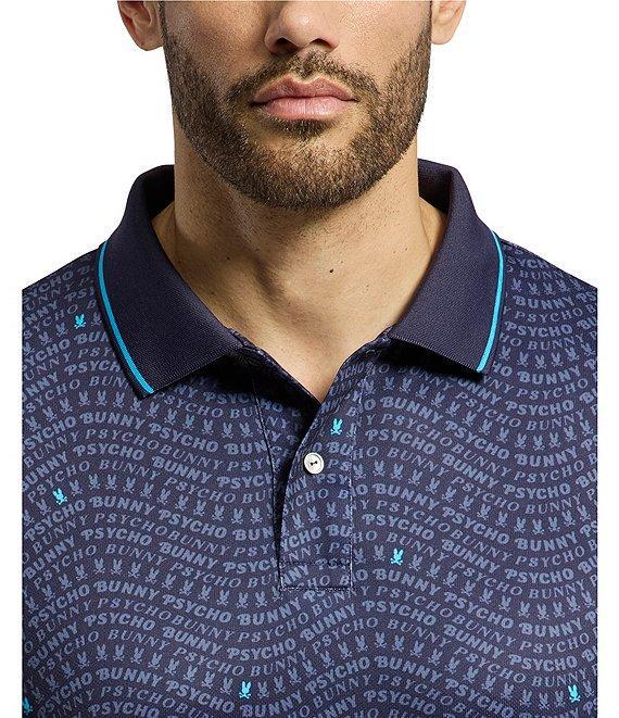 Psycho Bunny Winston Sport Allover Print Short Sleeve Polo Shirt Product Image