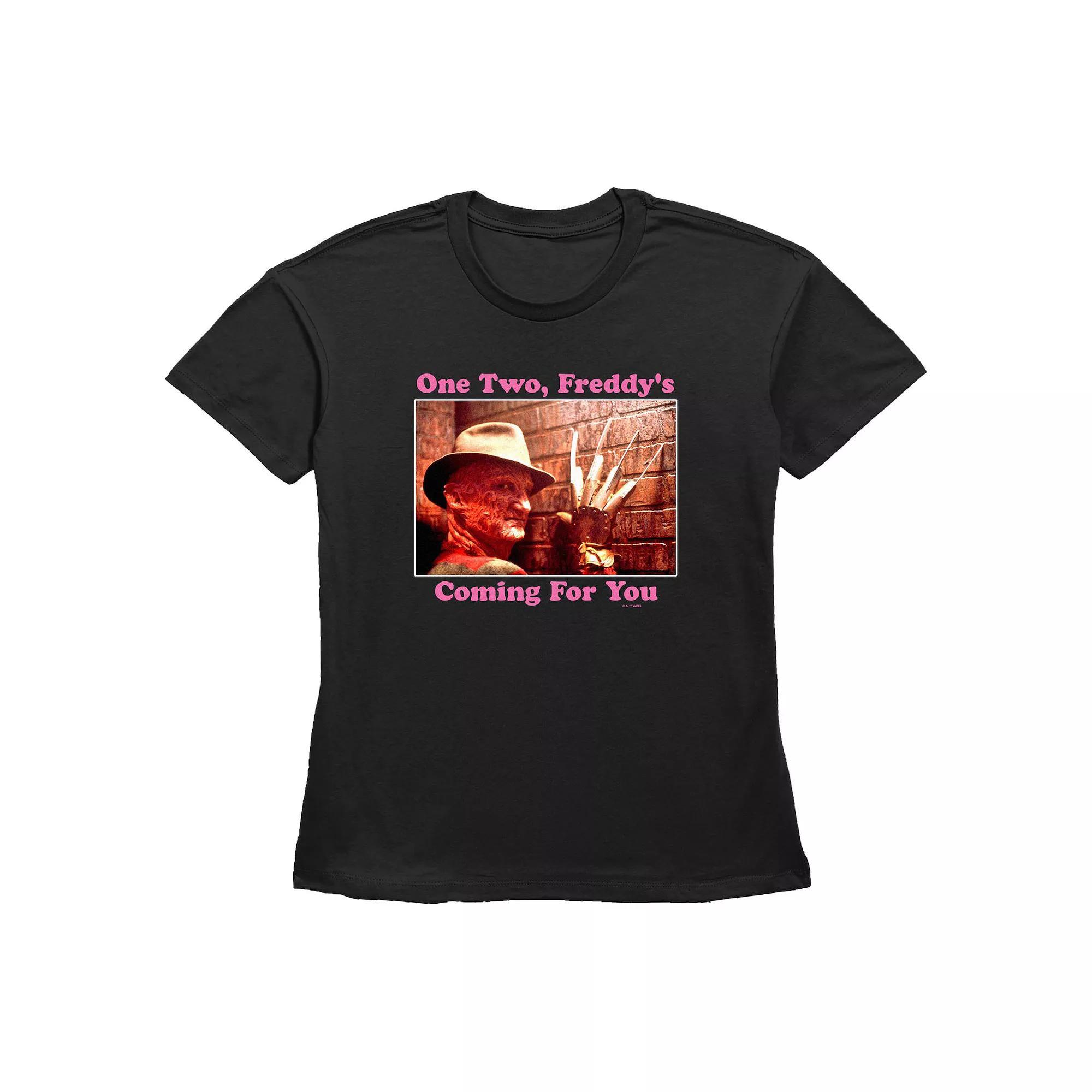 Women's A Nightmare On Elm Street One Two Freddy's Coming For You Graphic Tee, Size: XS, Black Product Image