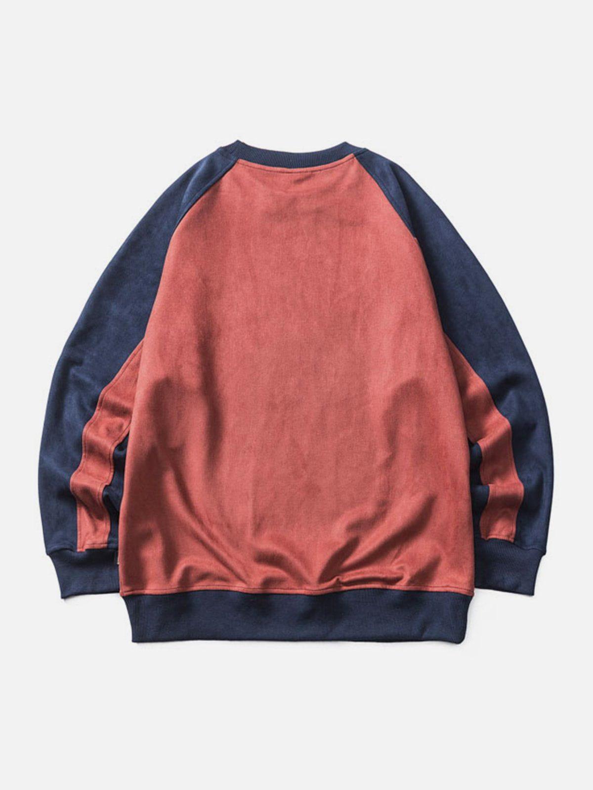 Aelfric Eden Vintage Patchwork Suede Sweatshirt Product Image