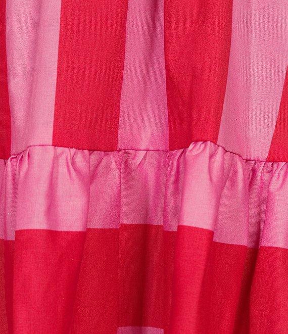 Midnight Doll Stretch Poplin Short Sleeve Striped Dress Product Image