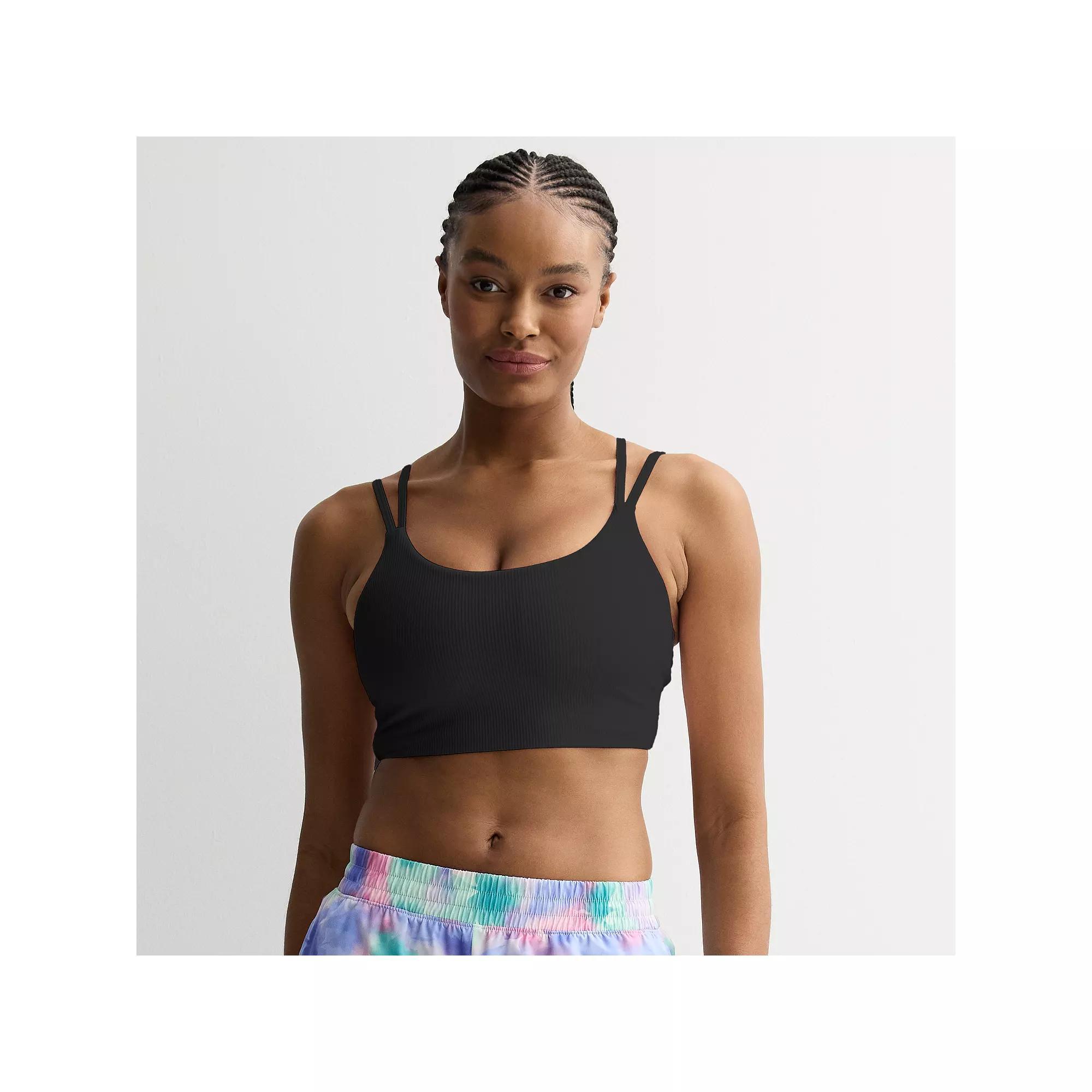 Tek Gear® Strappy Low-Impact Longline Ribbed Sports Bra, Women's, Size: XXL, Mineral Black Product Image