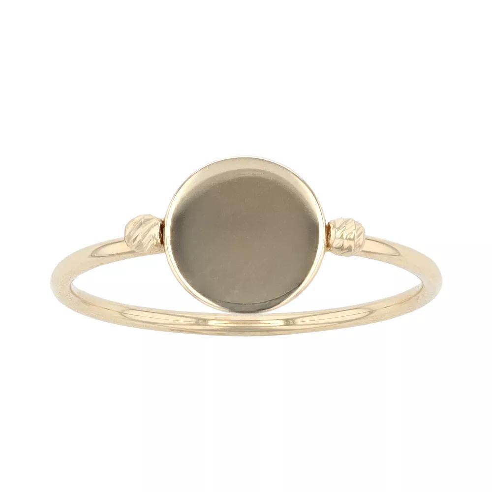 14k Gold Disc Ring, Women's, Size: 7 Product Image