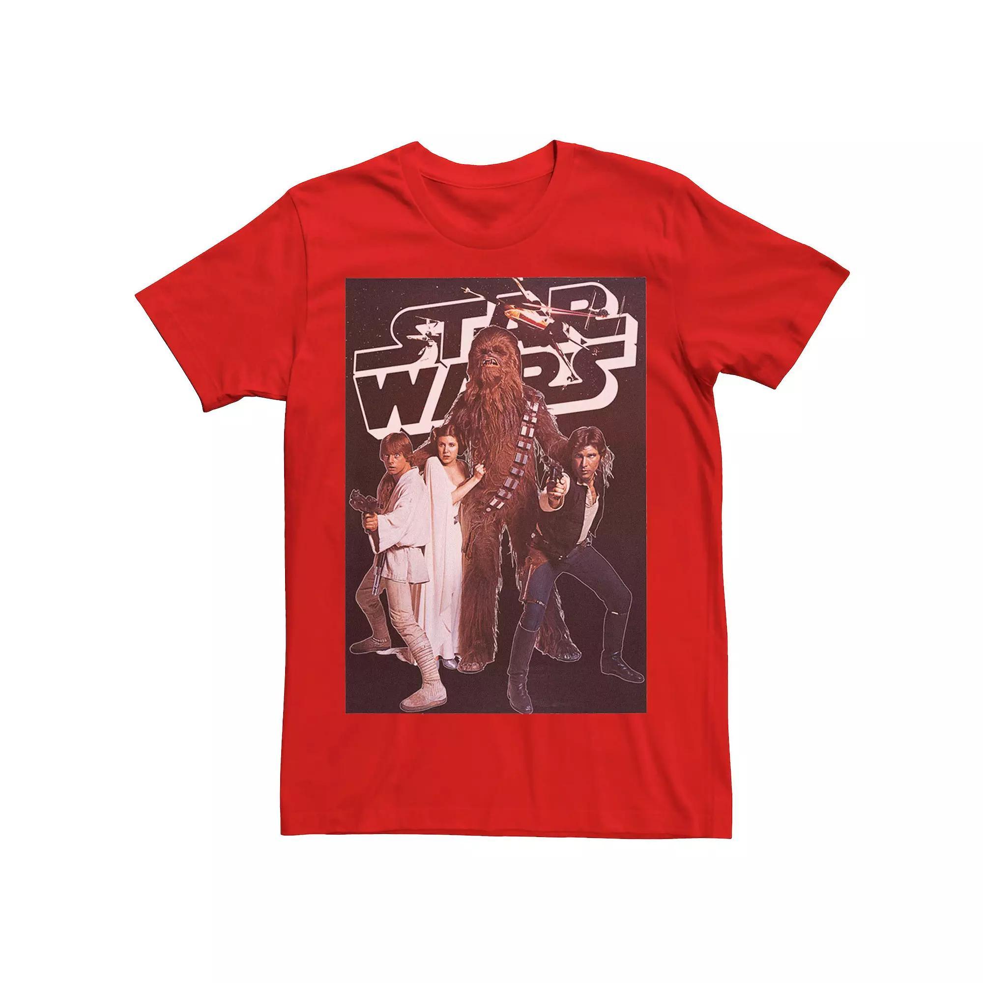 Men's Star Wars Vintage Group Poster Tee, Size: Small, Red Product Image
