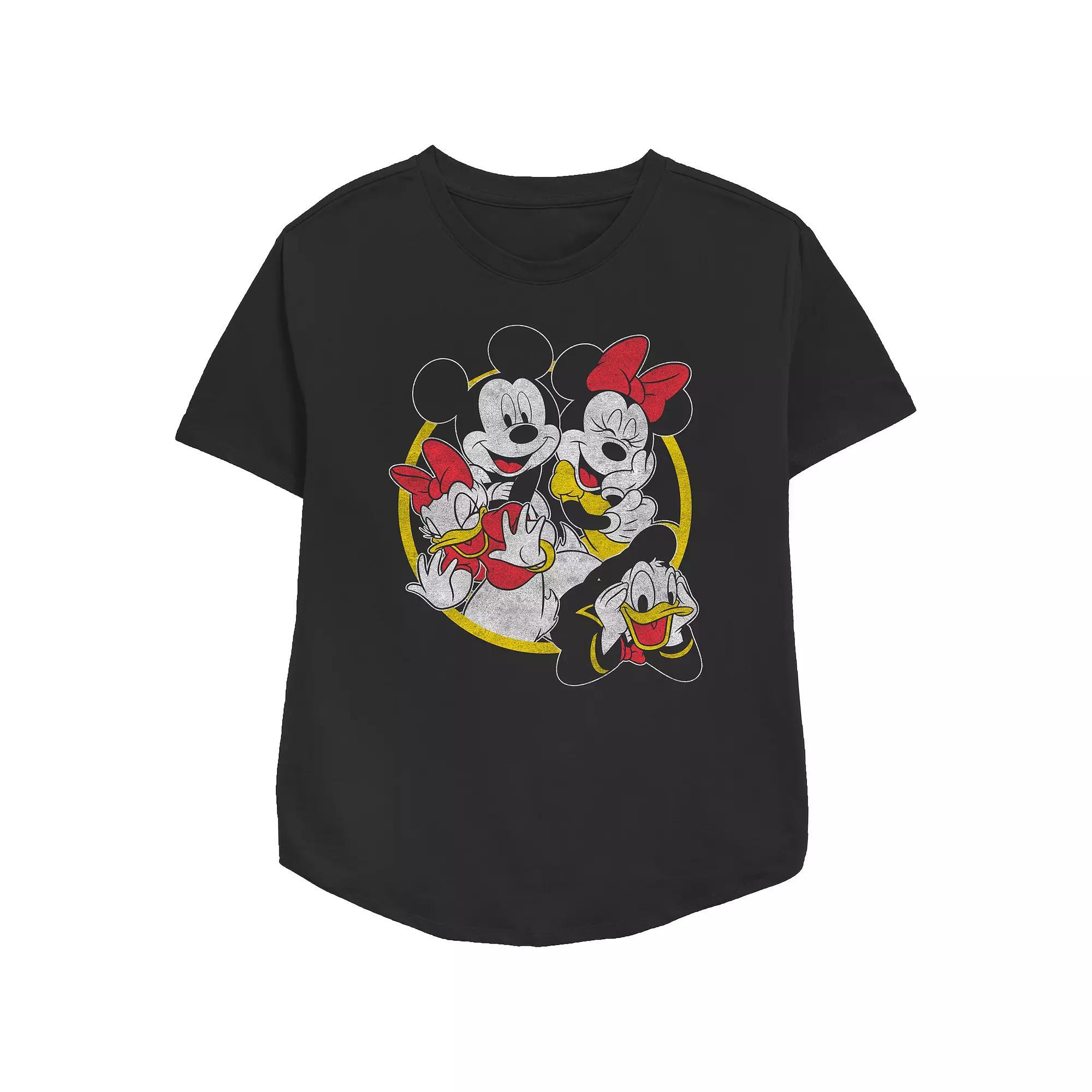 Disneys Mickey Mouse & Friends Womens Yellow And Red Relaxed Fit Graphic Tee, Girls Product Image