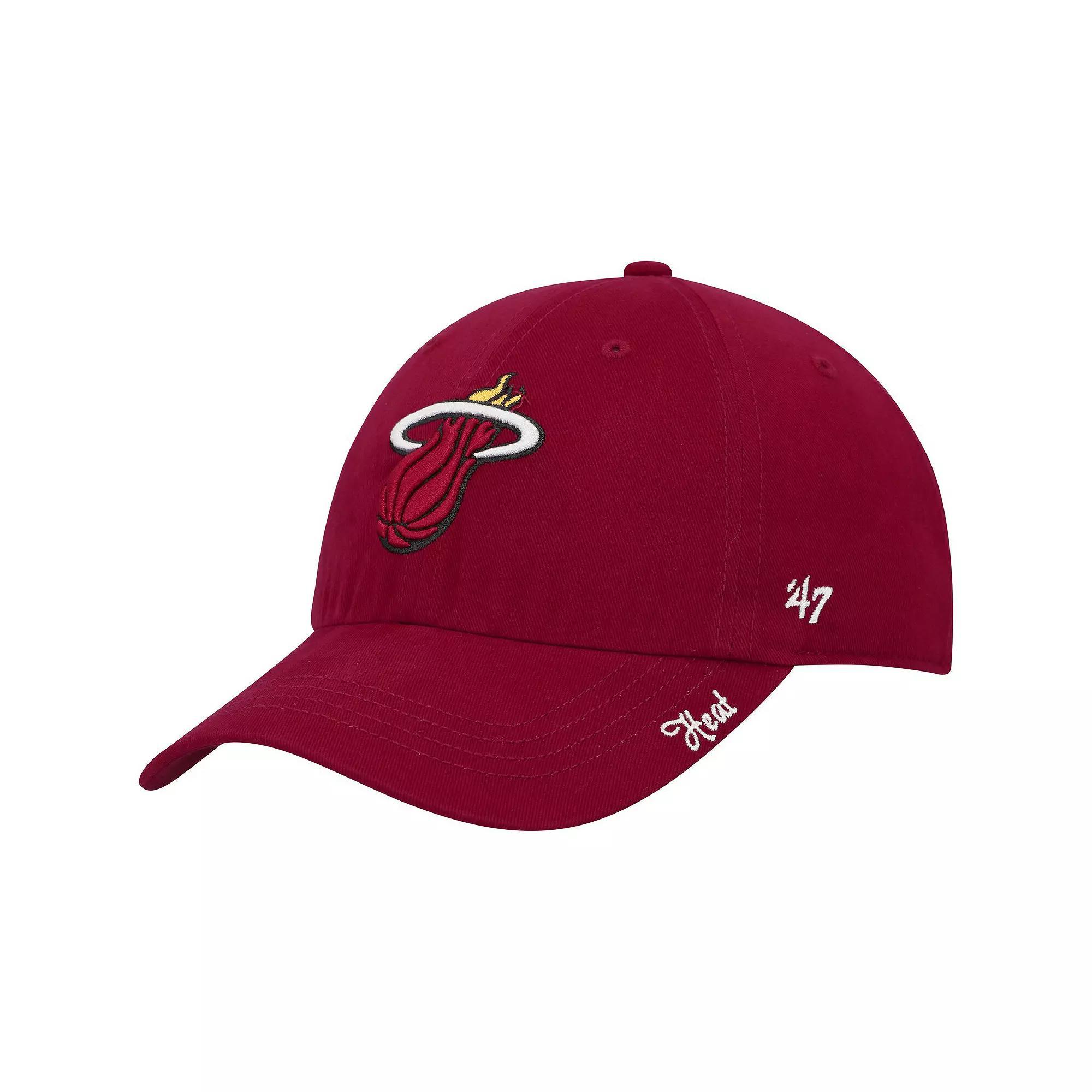 Women's '47 Red Miami Heat Miata Clean Up Adjustable Hat Product Image
