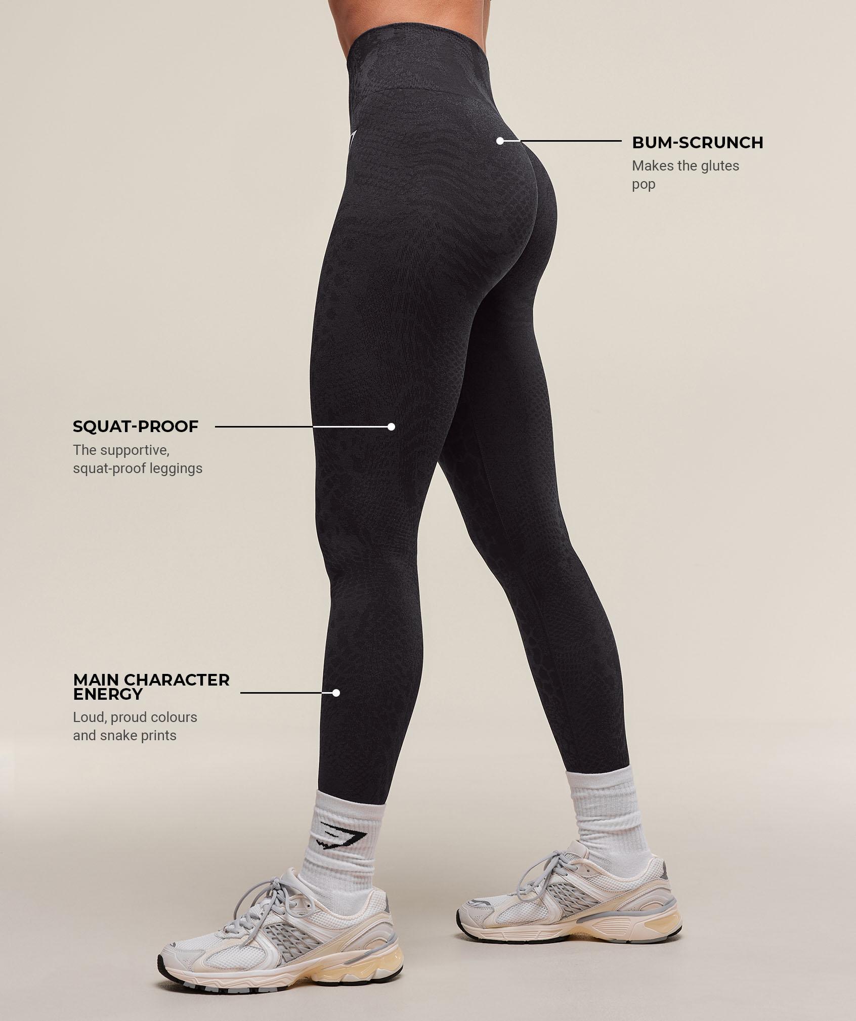 Gymshark Adapt X Whitney Animal Seamless Leggings - Asphalt Grey/Black Female Product Image