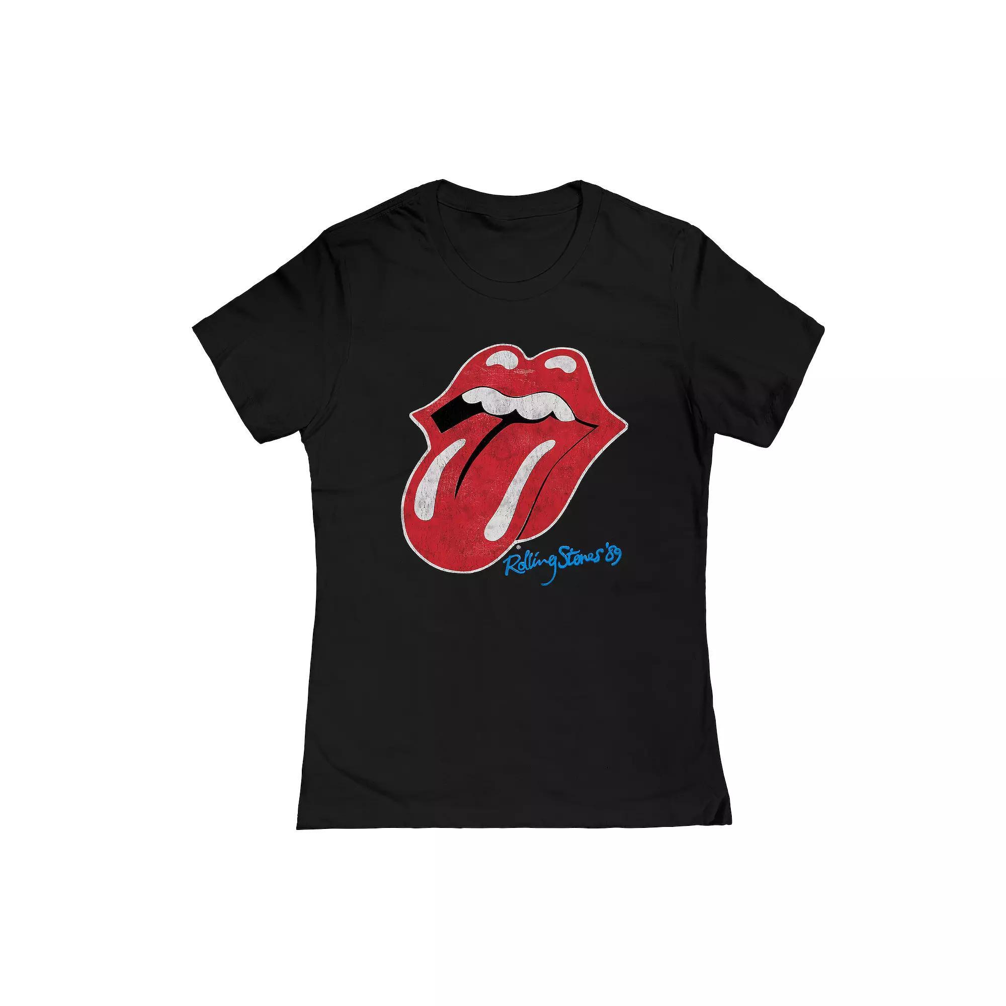 Juniors' Rolling Stones 89 Tongue Graphic Tee, Women's, Size: Medium, Black Product Image