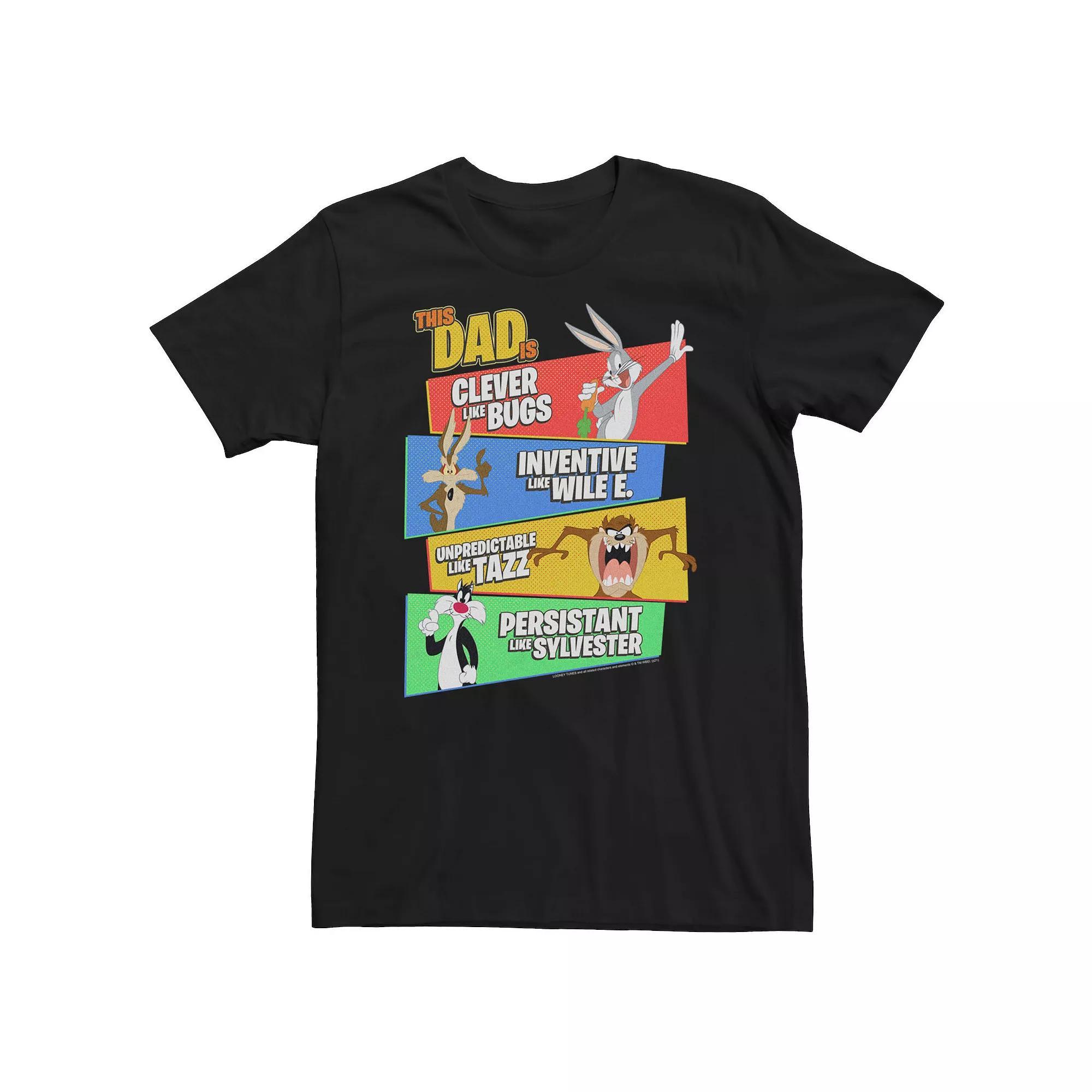 Big & Tall Looney Tunes This Dad Is Cleaver Like Bugs Tee, Men's, Size: 5XL, Black Product Image