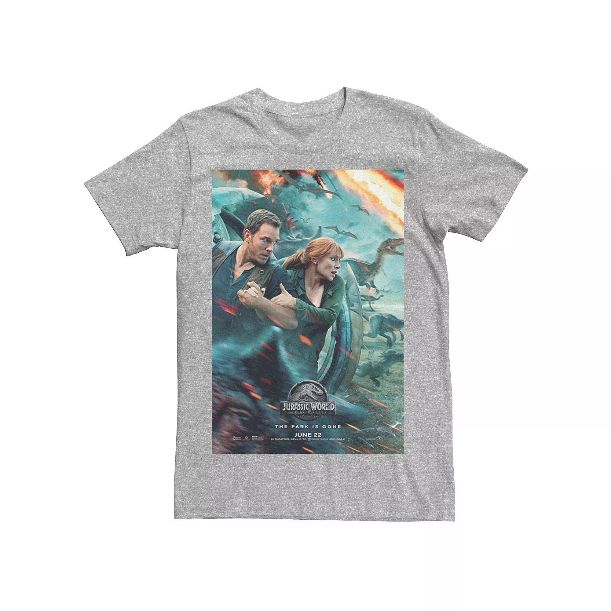 Men's Jurassic World Two Owen Claire Movie Poster Tee, Size: 3XL, Grey Heather Product Image