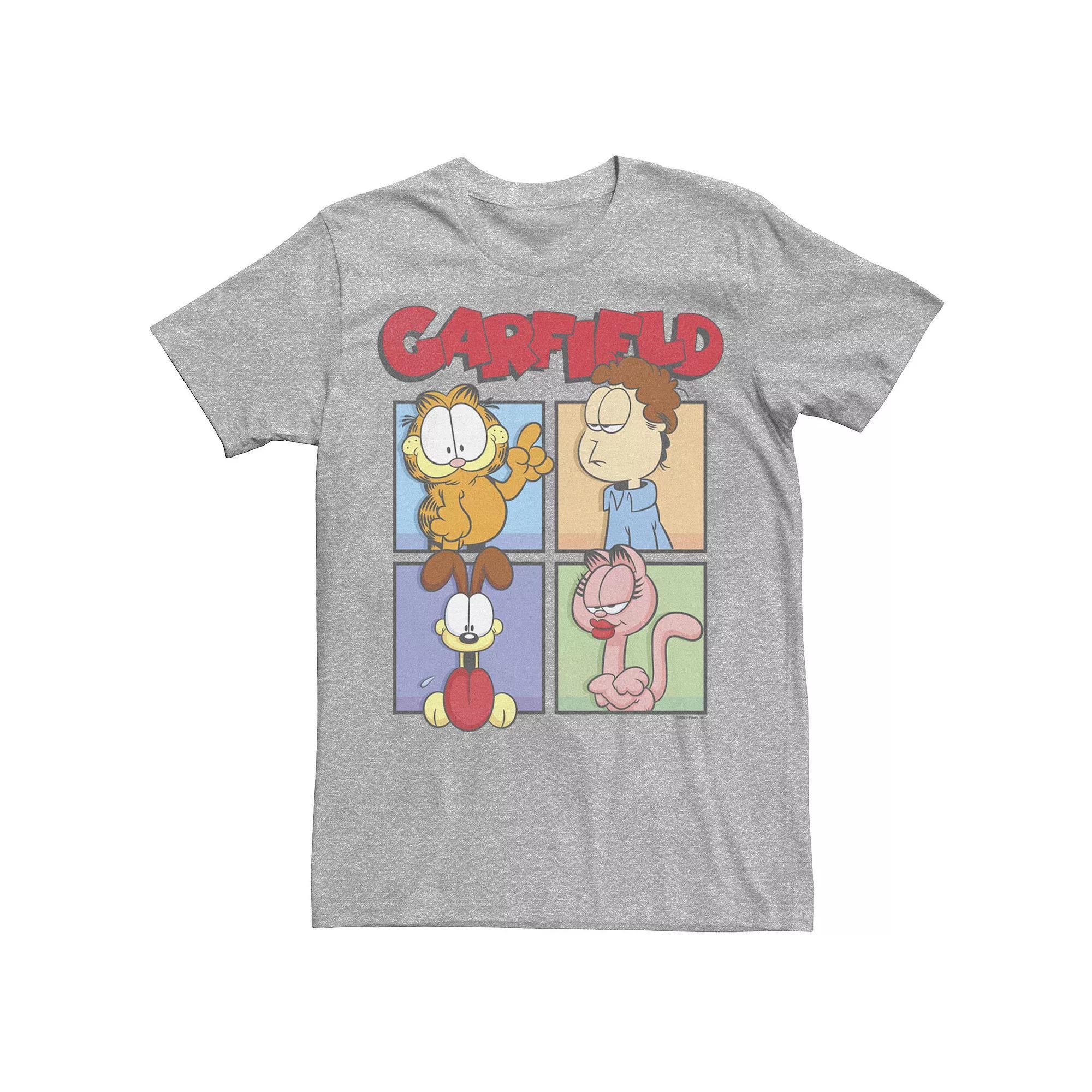 Men's Garfield Boxs Group Shot Tee, Size: Large, Athletic Grey Product Image