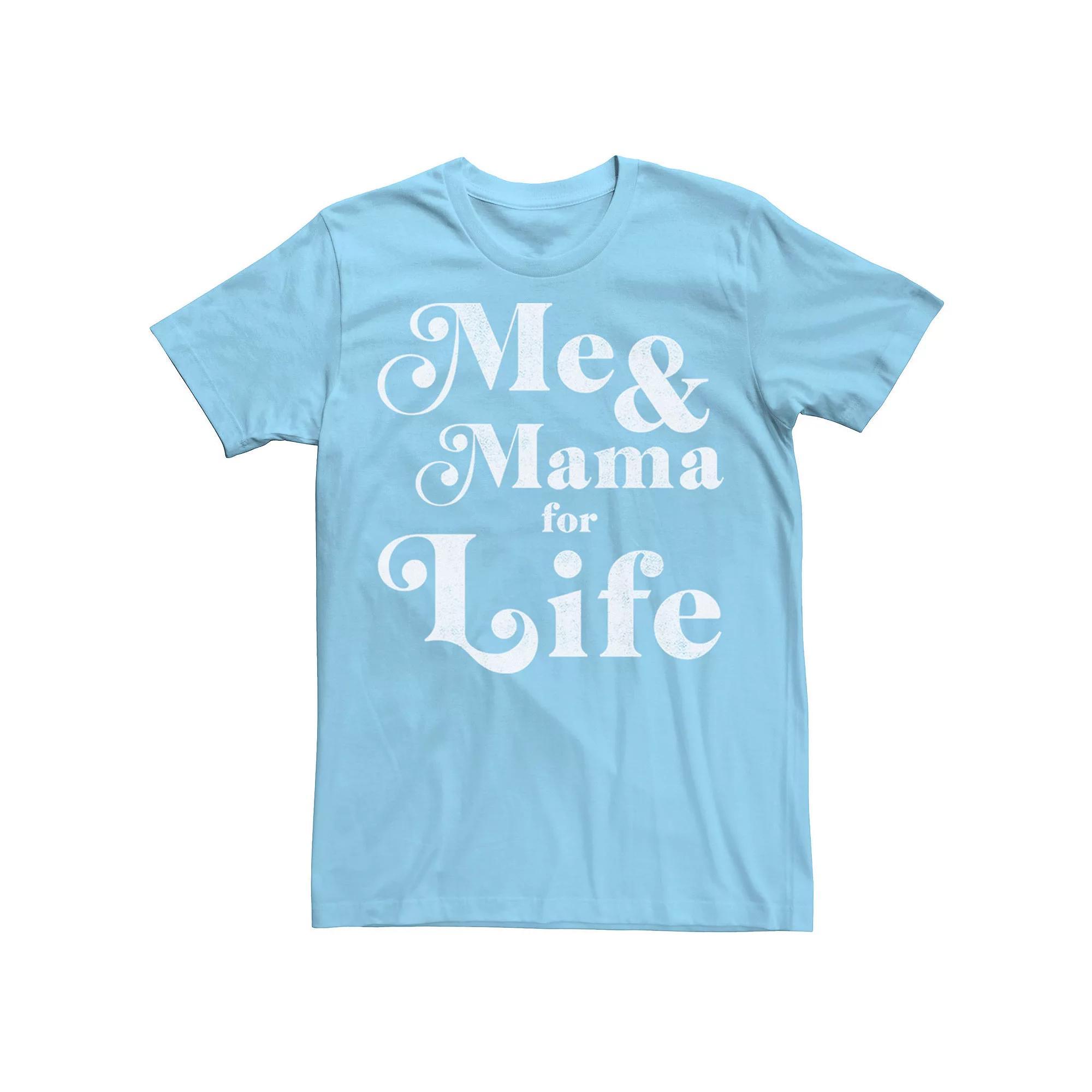 Men's "Me & Mama For Life" Vintage Text Mother's Day Tee, Size: XXL, Light Blue Product Image