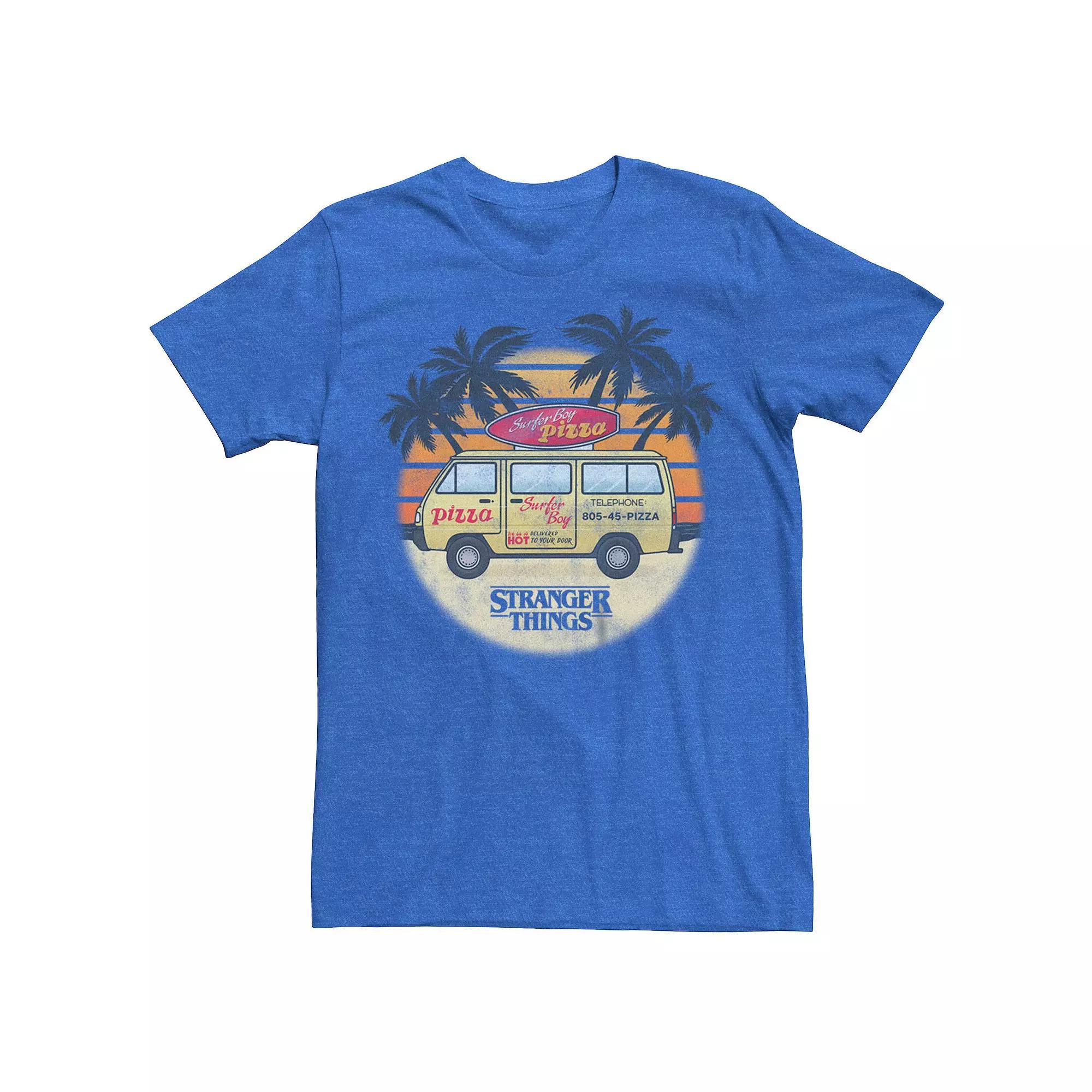 Men's Netflix Stranger Things Surfer Boy Pizza Tee, Size: XXL, Red Product Image