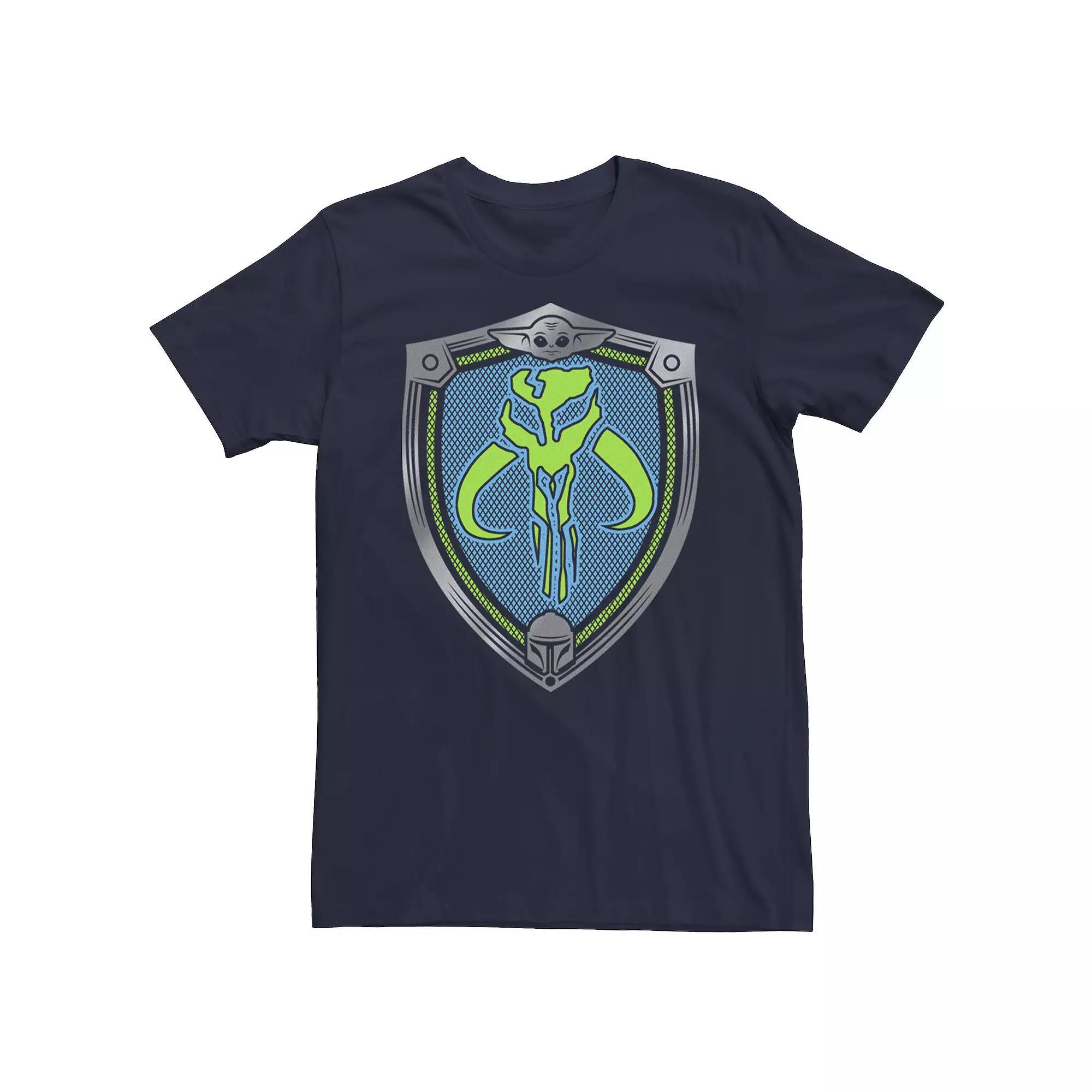 Men's Star Wars: The Mandalorian Neon Shield Tee, Size: Small, Blue Product Image