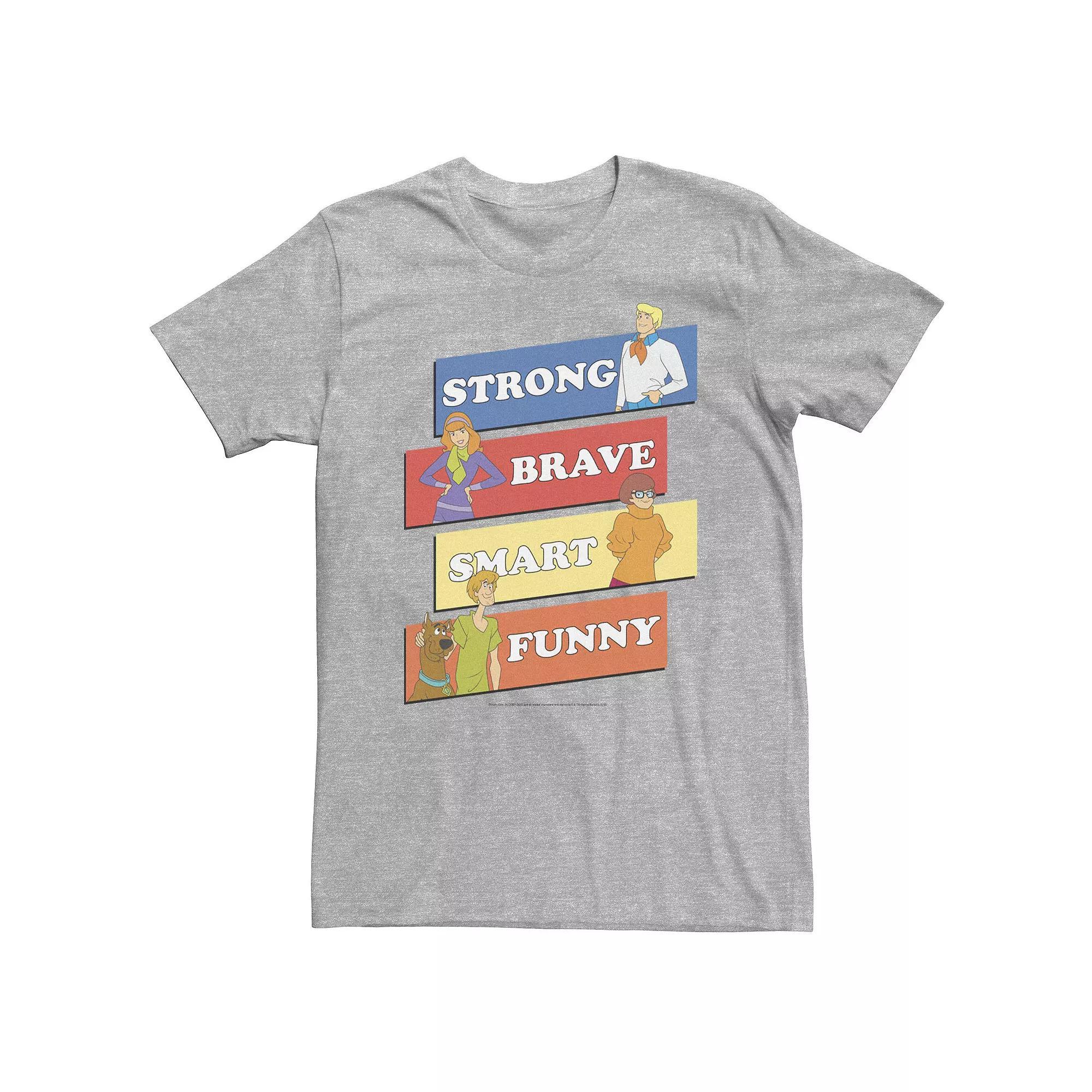 Big & Tall Scooby-Doo Group "Strong Brave Smart Funny" Text Block Poster Tee, Men's, Size: Large Tall, Athletic Grey Product Image