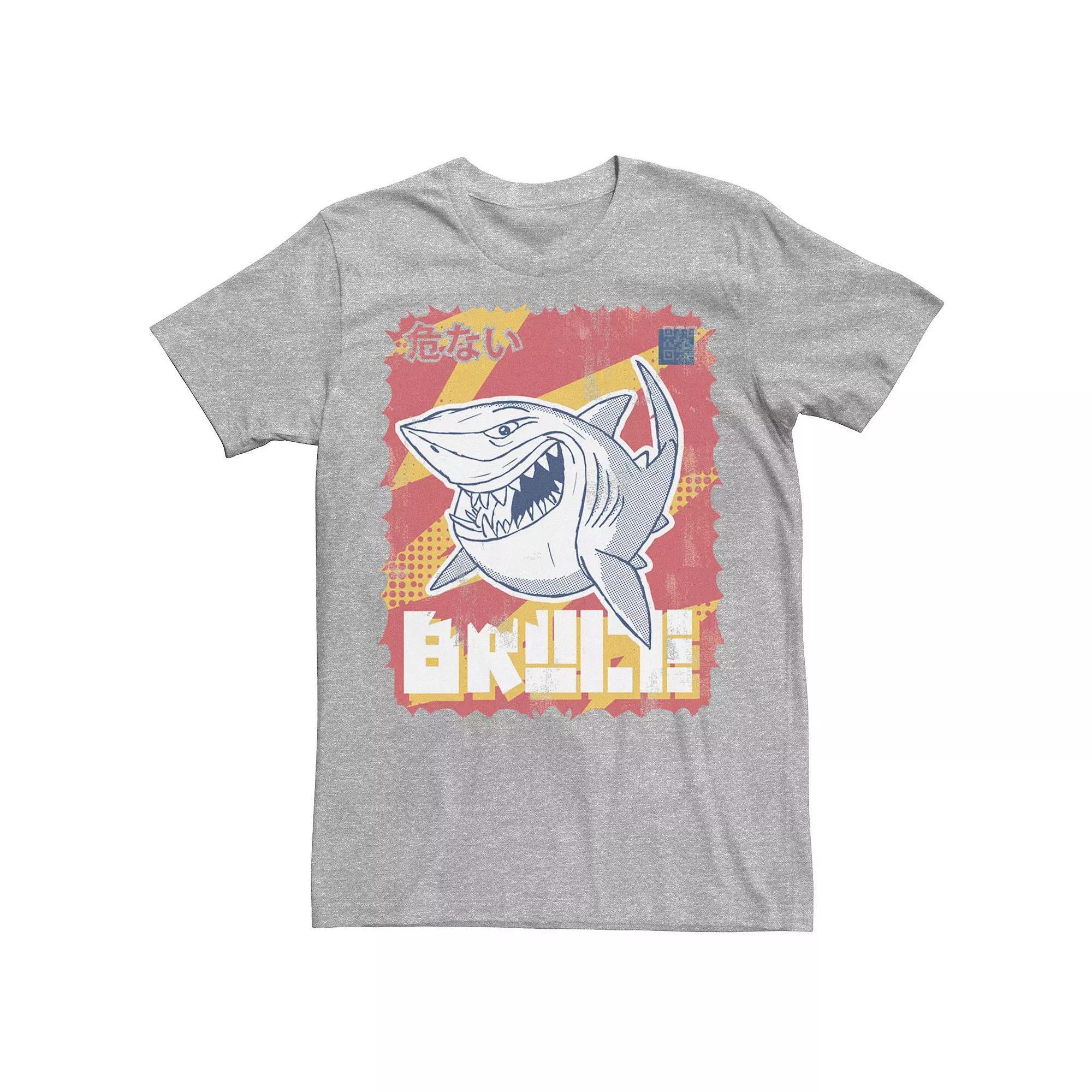 Disney / Pixar's Finding Nemo Bruce Men's Kanji Poster Tee, Size: XS, Athletic Grey Product Image