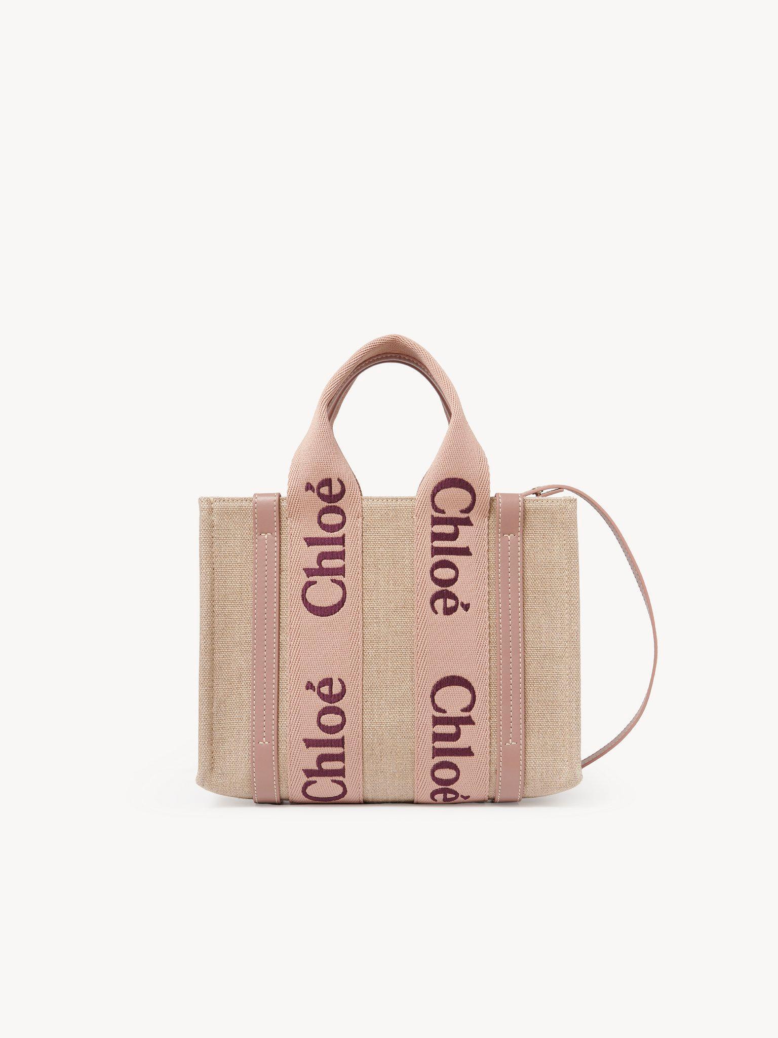 Small Woody tote bag in linen Product Image