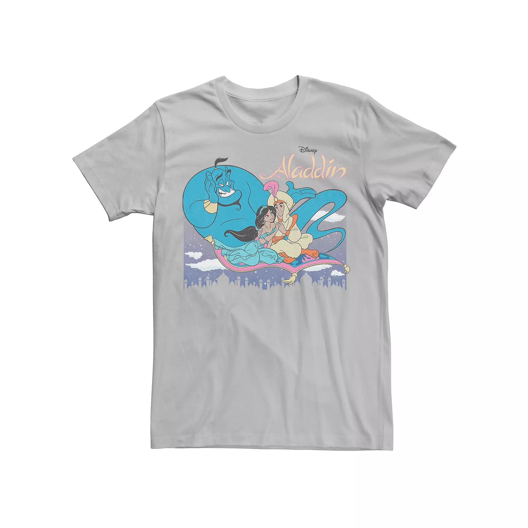 Disney's Aladdin Men's Group Shot Logo Tee, Size: Medium, Silver Product Image