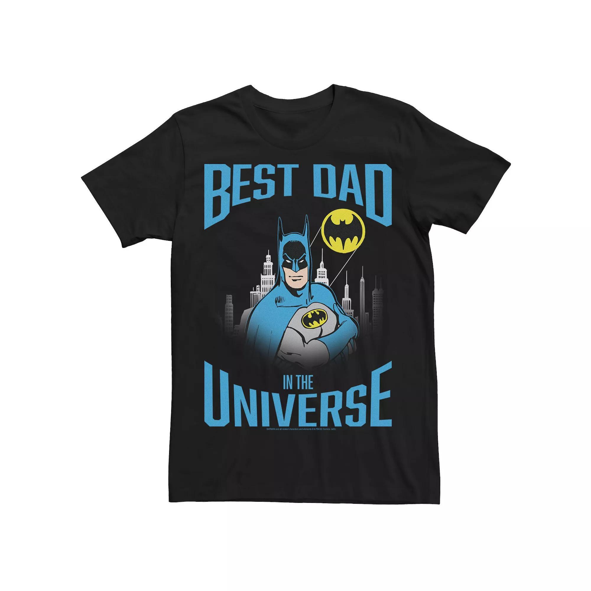 Men's Batman Best Dad In The Universe Tee, Size: 3XL, Black Product Image
