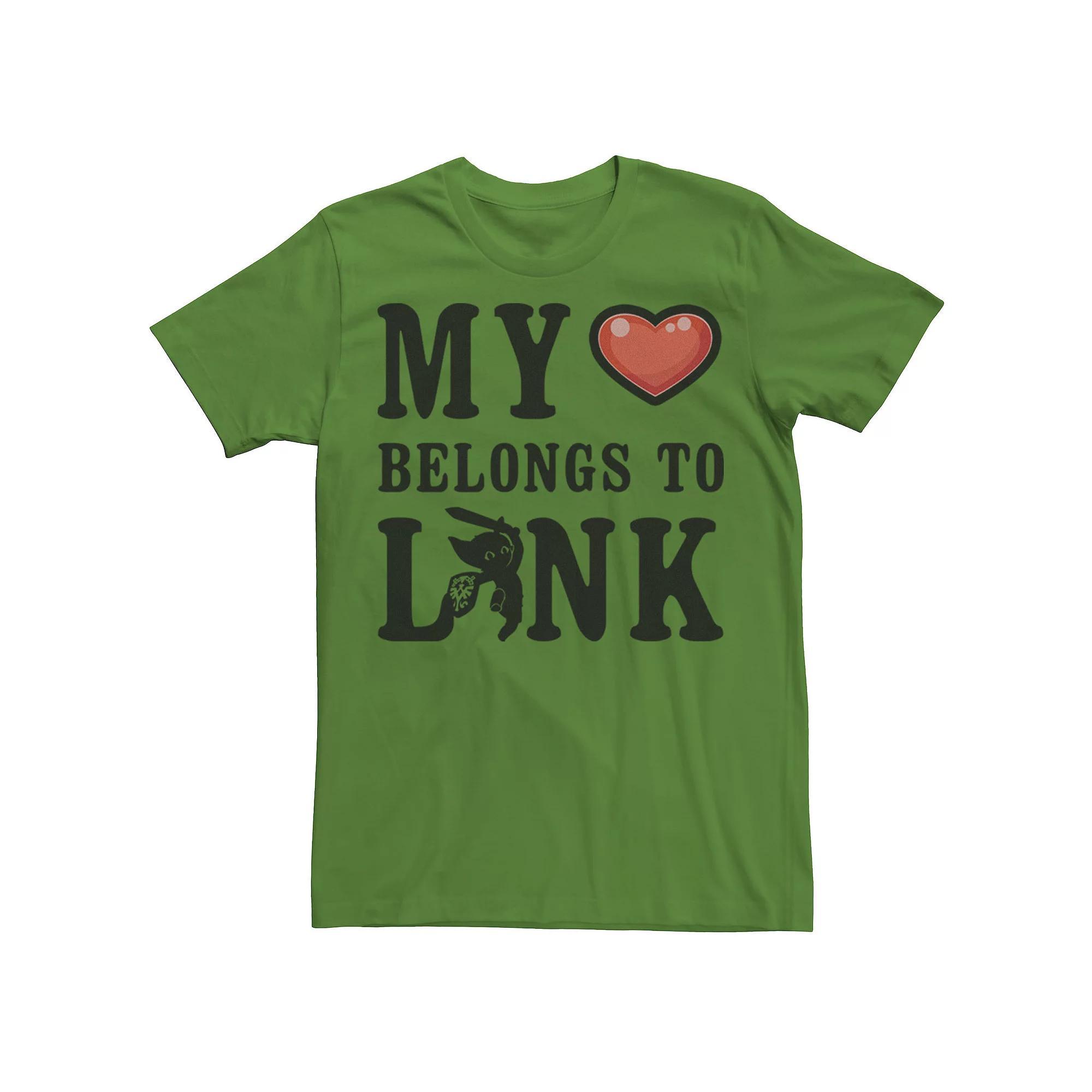 Men's Nintendo Legend of Zelda My Heart Belongs To Link Tee, Size: Medium, Kelly Product Image