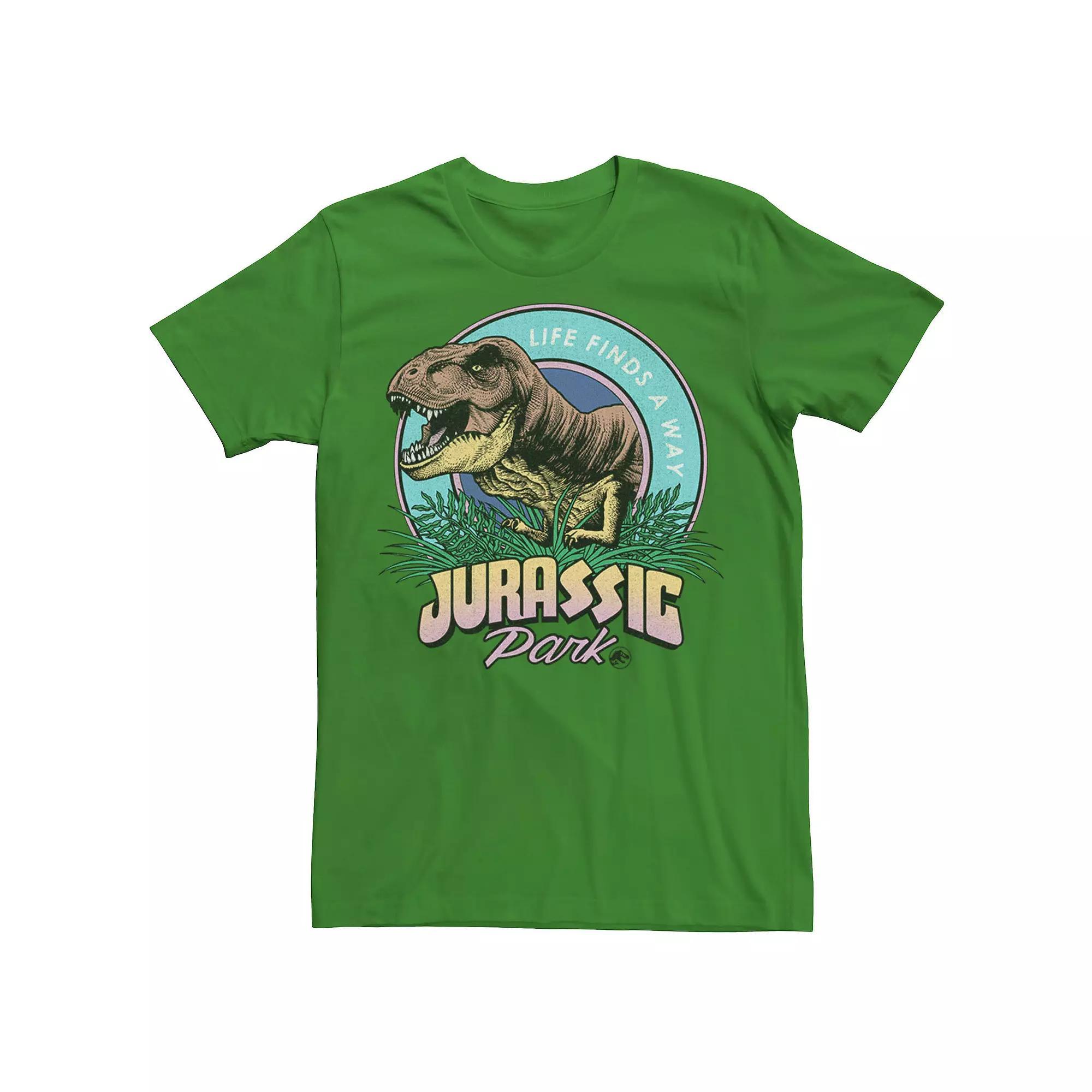 Men's Jurassic Park Life Finds A Way Vibrant Graphic Tee, Size: XL, Red Product Image