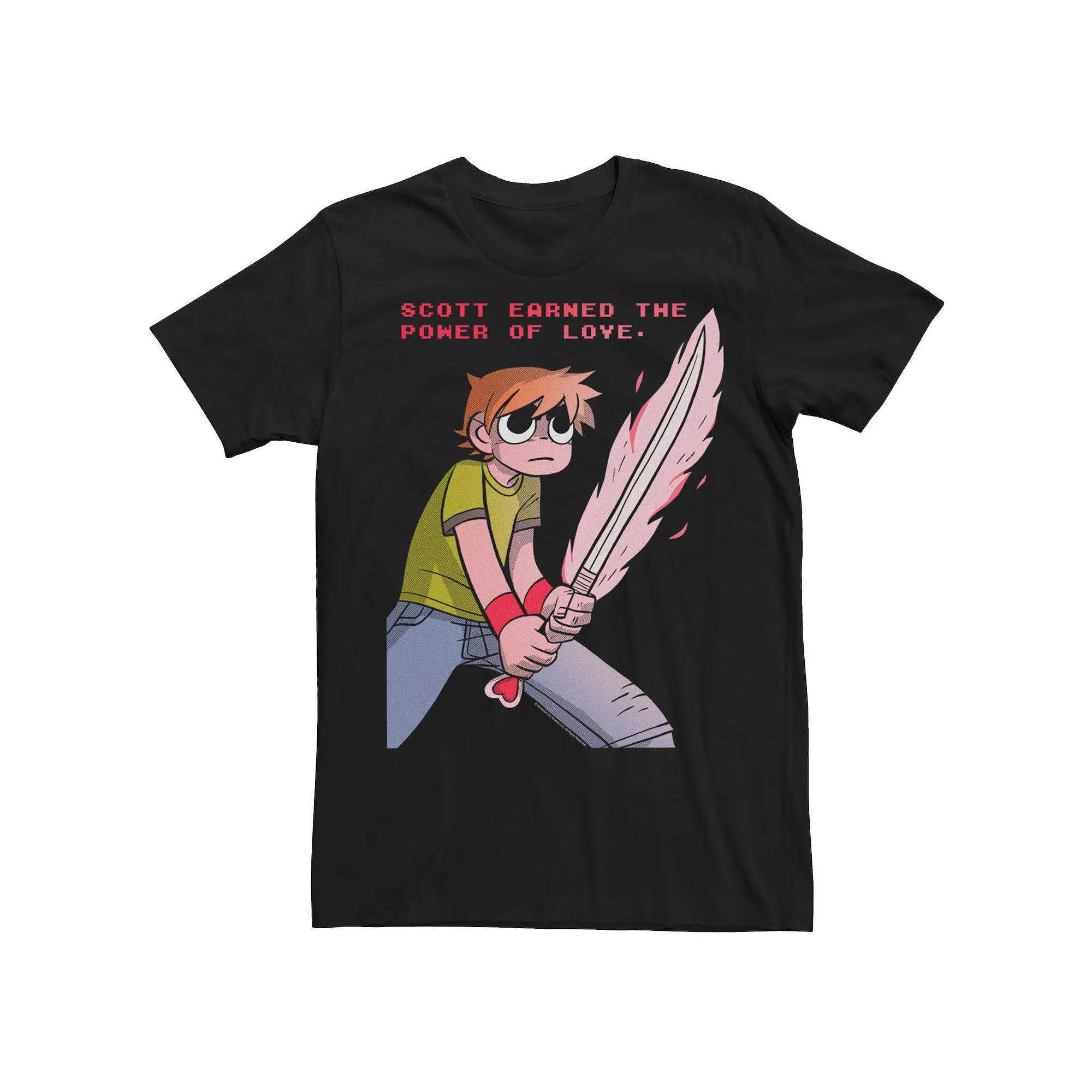 Men's Scott Pilgrim vs. the World Power Of Love Tee, Size: Medium, Black Product Image