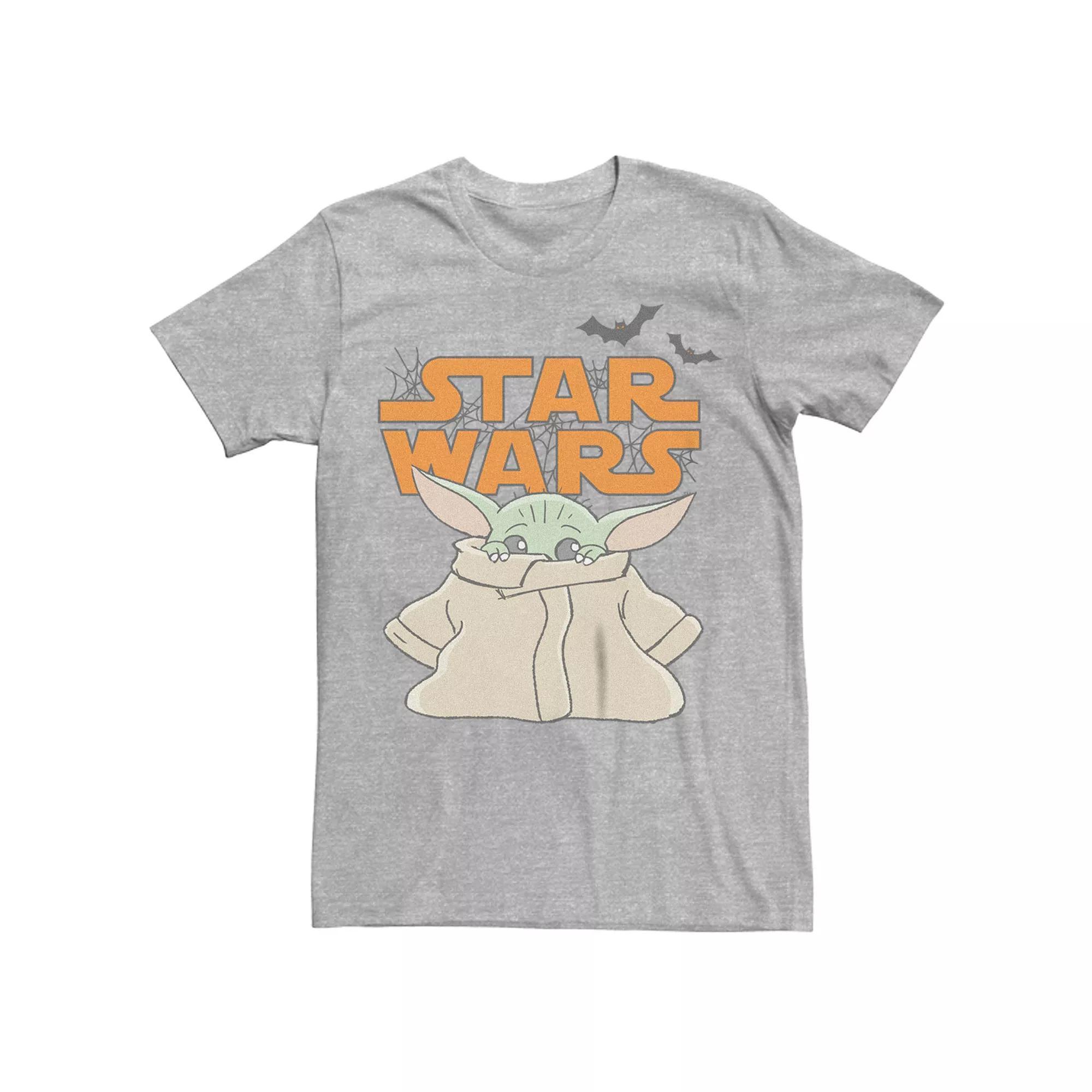Men's The Mandalorian Scared Child Graphic Tee, Size: 4XL Tall, Athletic Grey Product Image