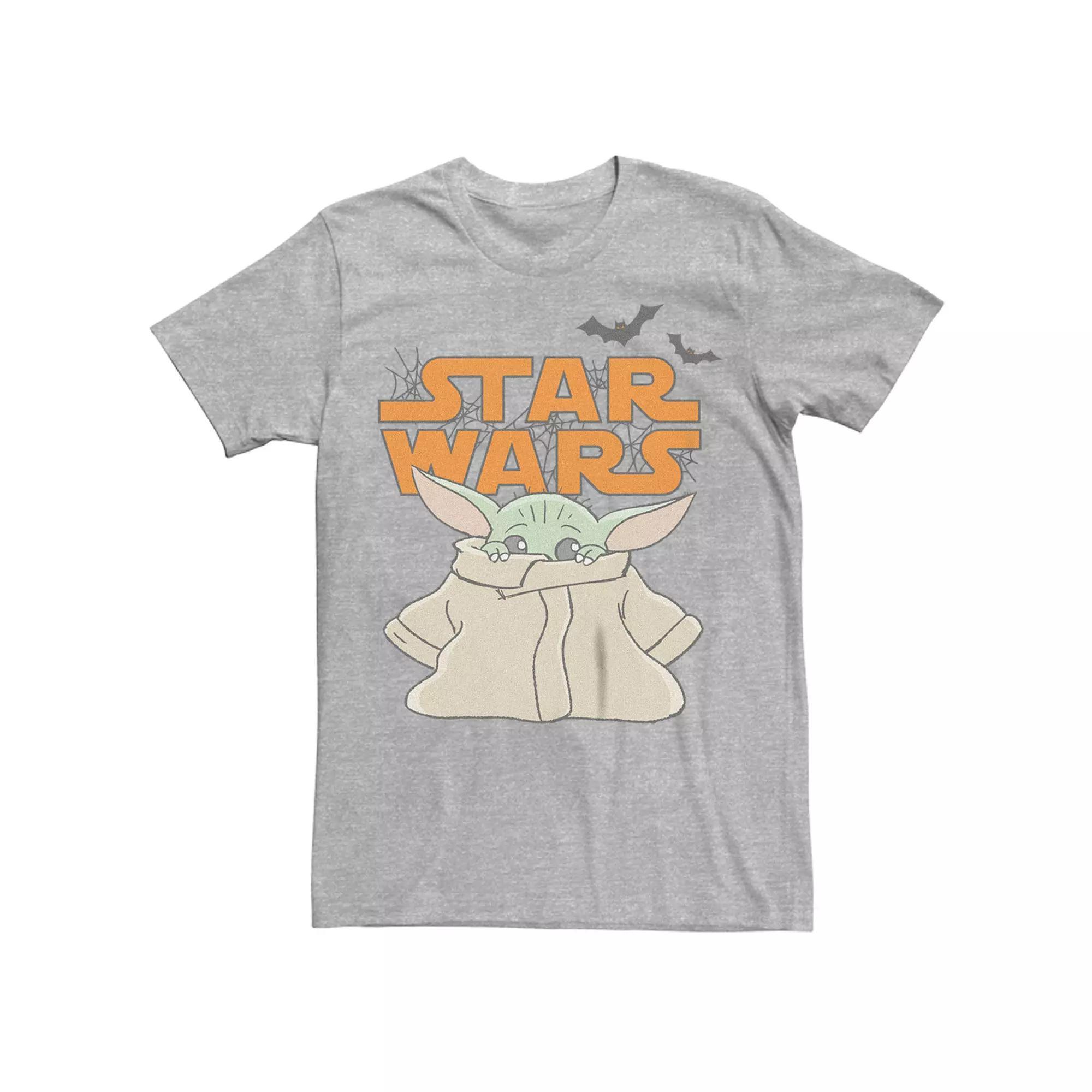 Men's The Mandalorian Scared Child Graphic Tee, Size: 4XL Tall, Athletic Grey Product Image