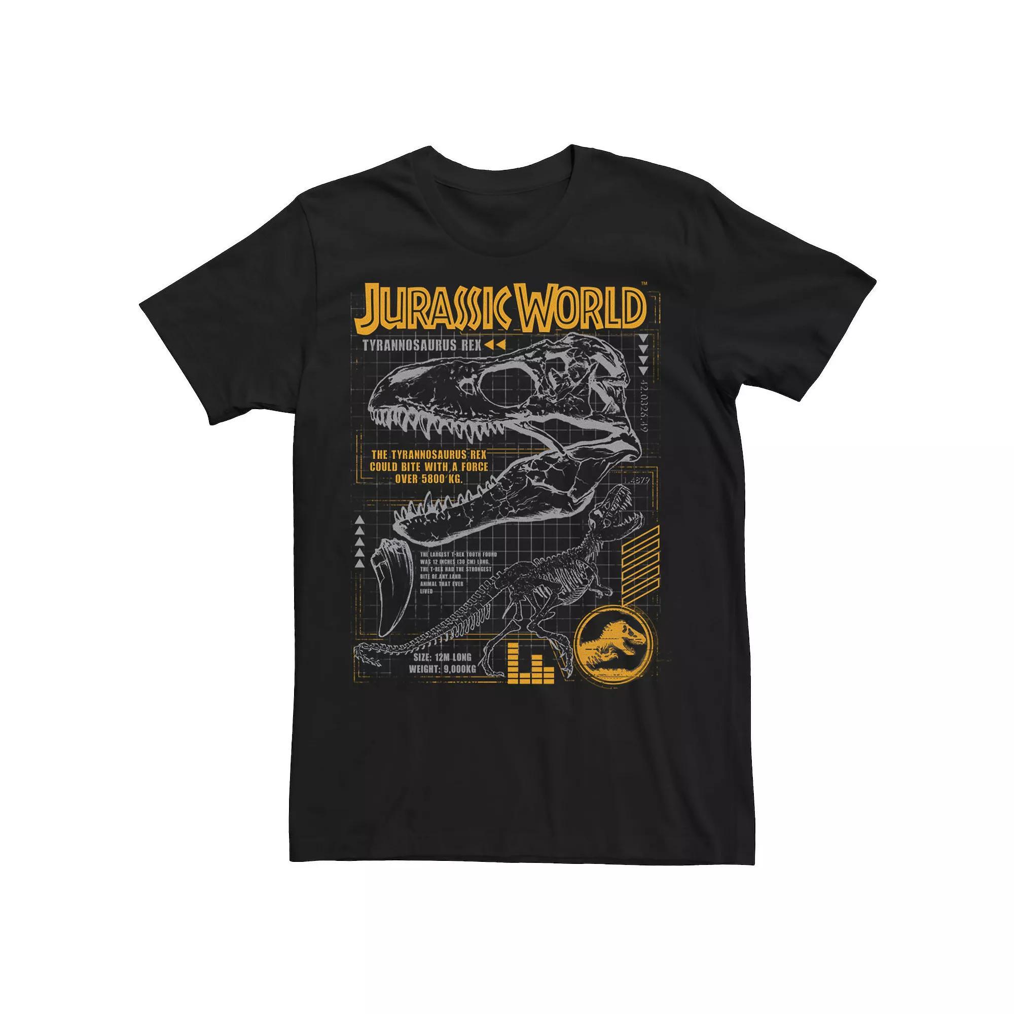 Mens Jurassic World Two T-Rex Orange Schematic Tee Product Image