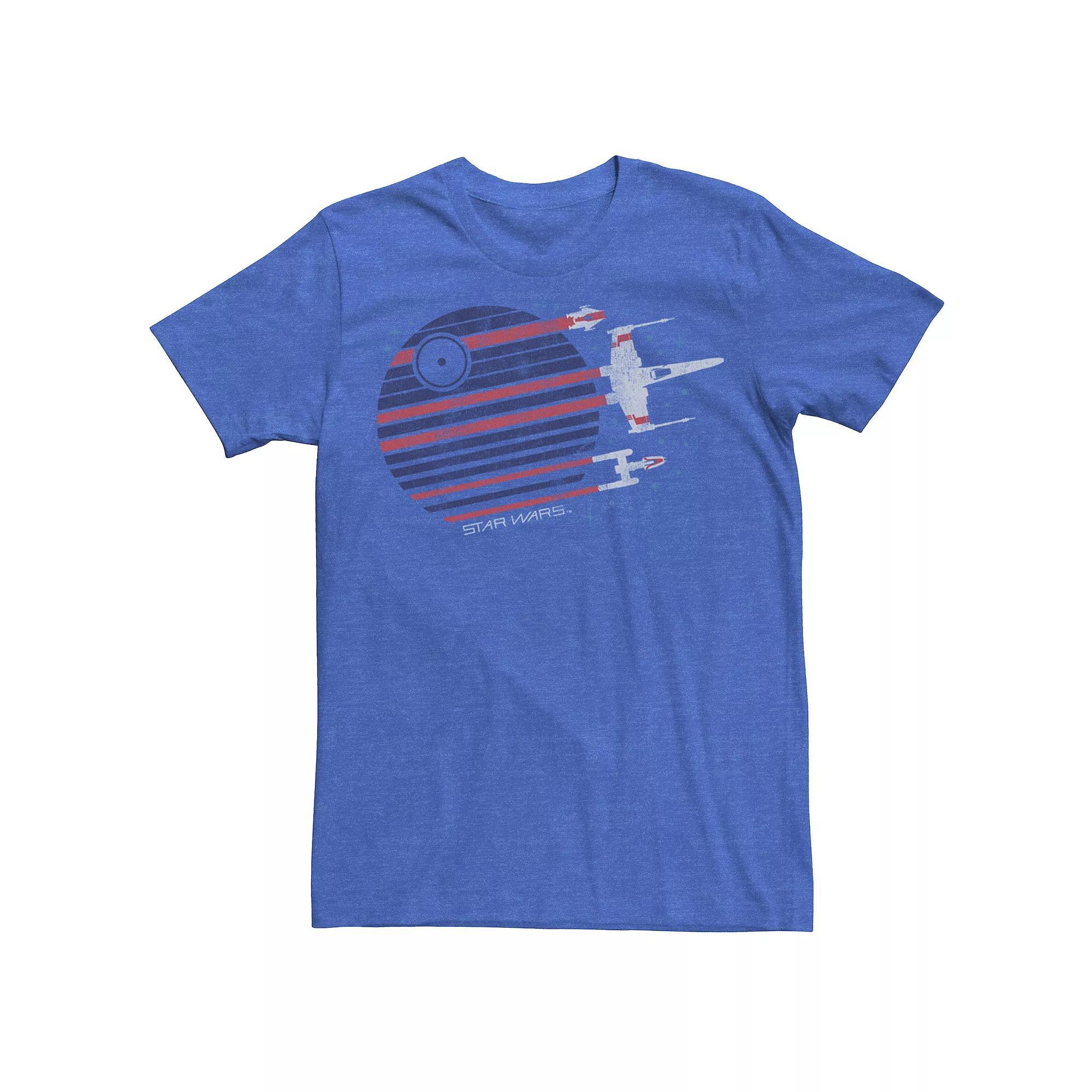 Men's Star Wars A, X, Y-Wing Death Star Flyby Graphic Tee, Size: Medium, Royal Grey Product Image