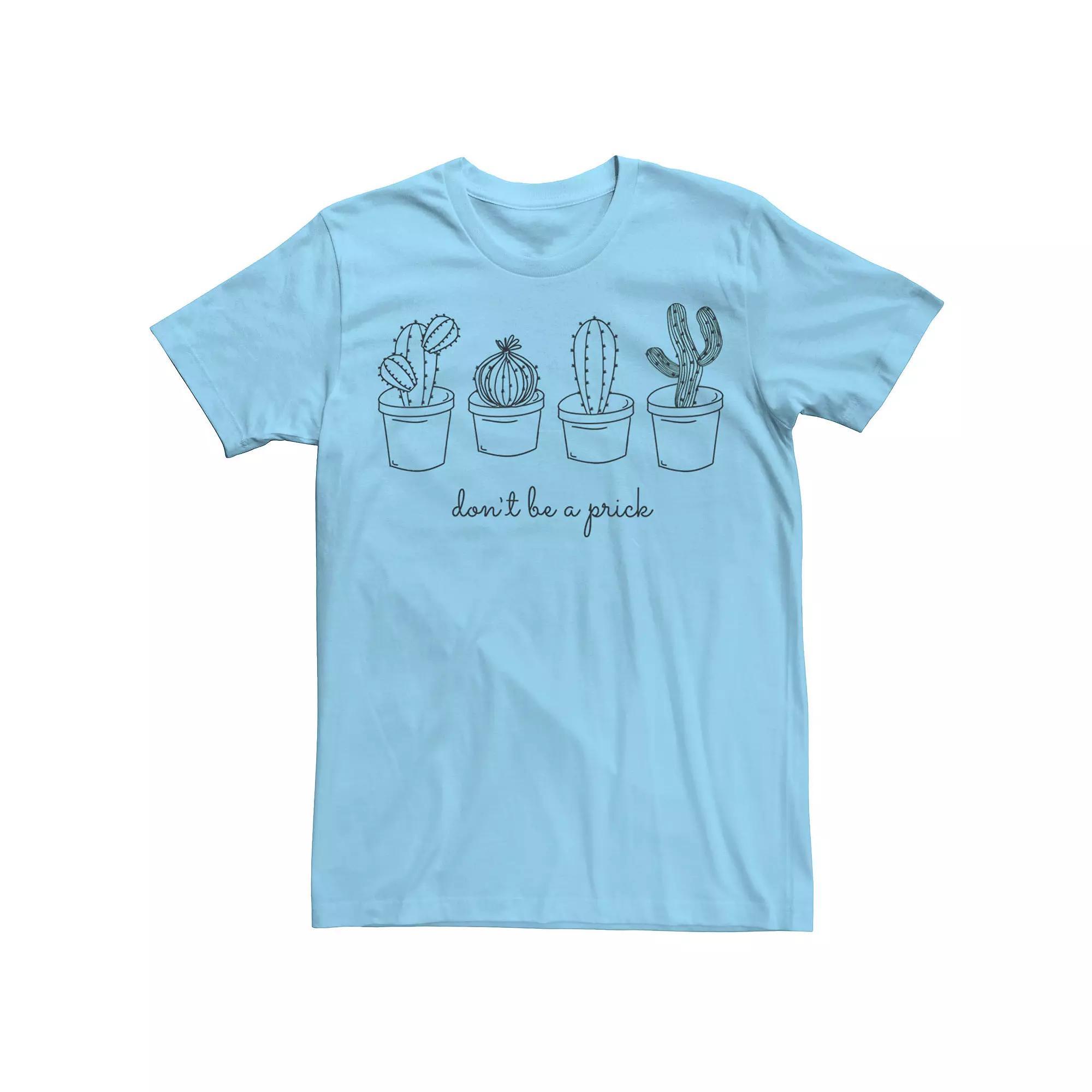 Men's Don't Be A Prick Cactus Tee, Size: XXL, Light Blue Product Image
