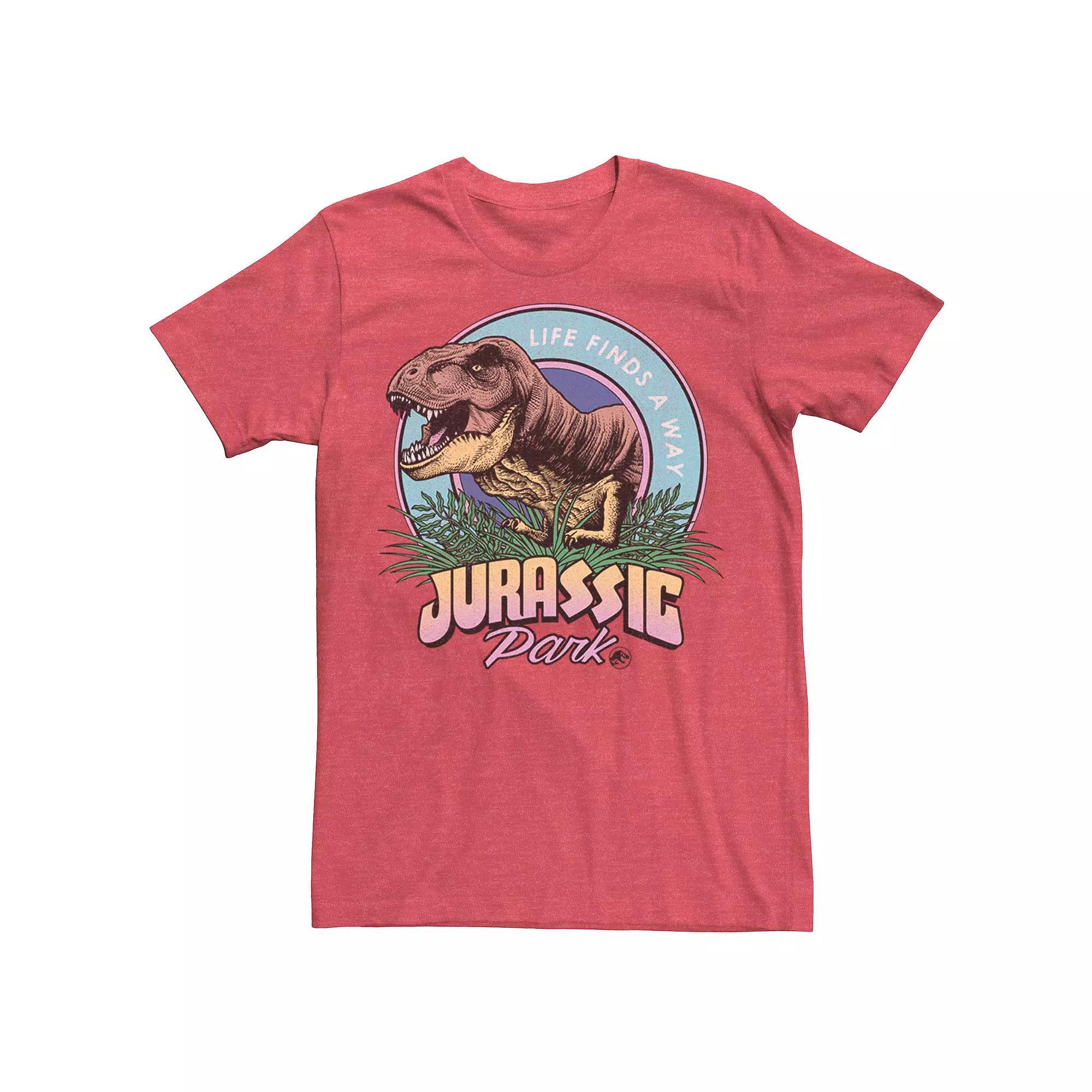 Men's Jurassic Park Life Finds A Way Vibrant Graphic Tee, Size: XL, Red Product Image