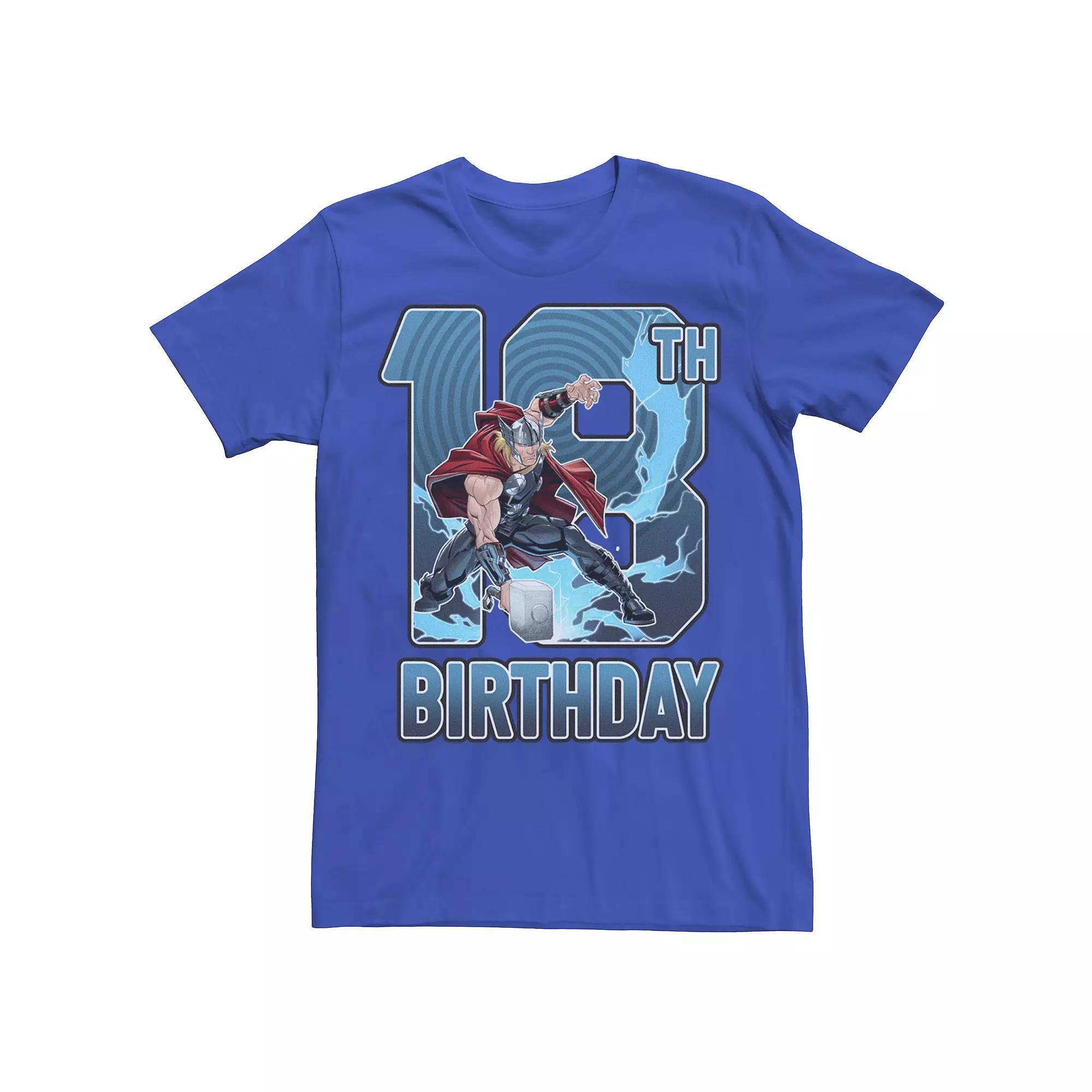 Men's Marvel Thor Hammer 18th Birthday Graphic Tee, Size: Medium, Royal Product Image
