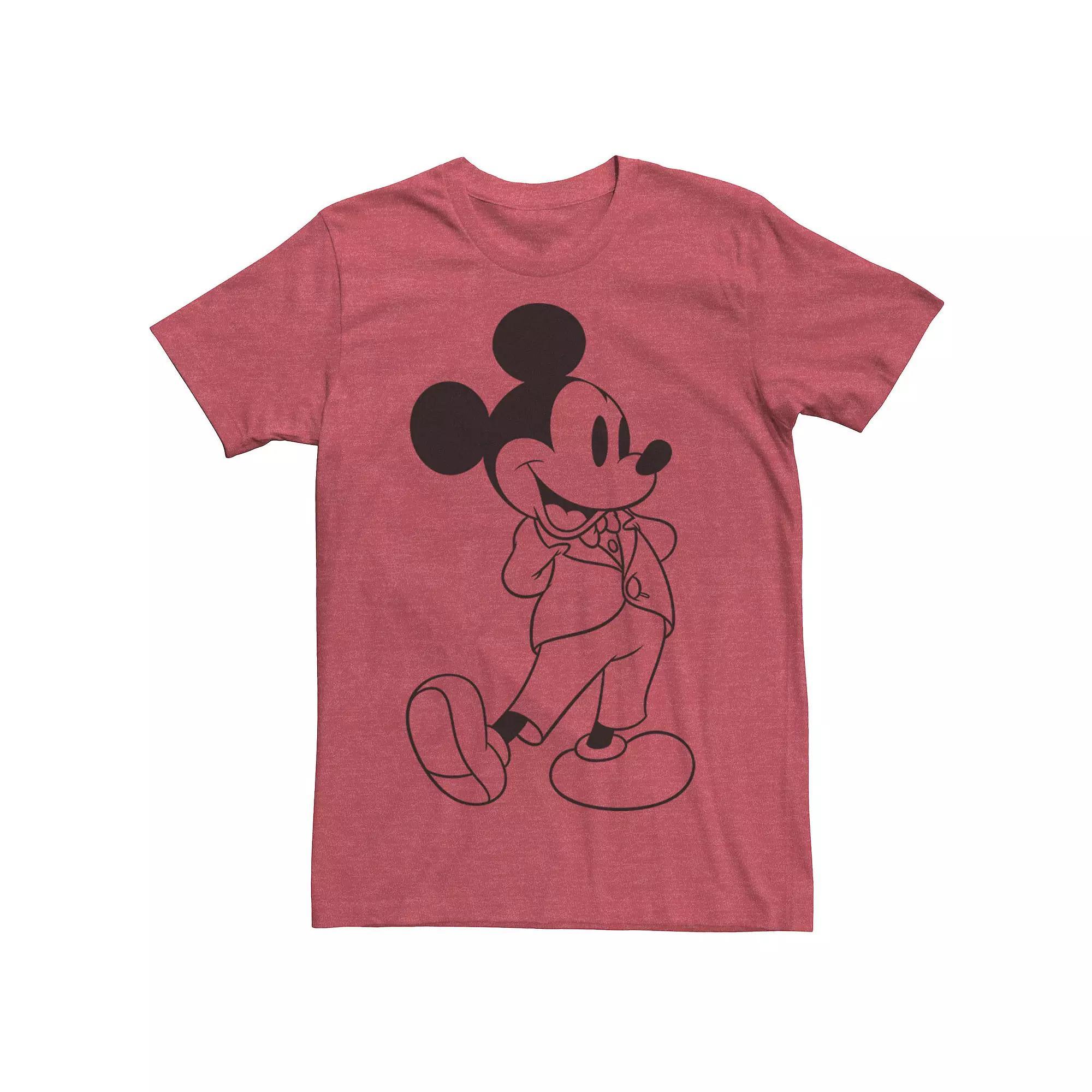 Disney's Mickey Mouse Distressed Portrait Logo Men's Tee, Boy's, Size: Medium, Black Product Image