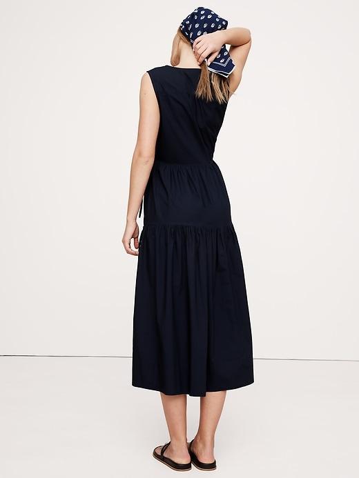 Cotton Poplin Wrap Maxi Dress Product Image