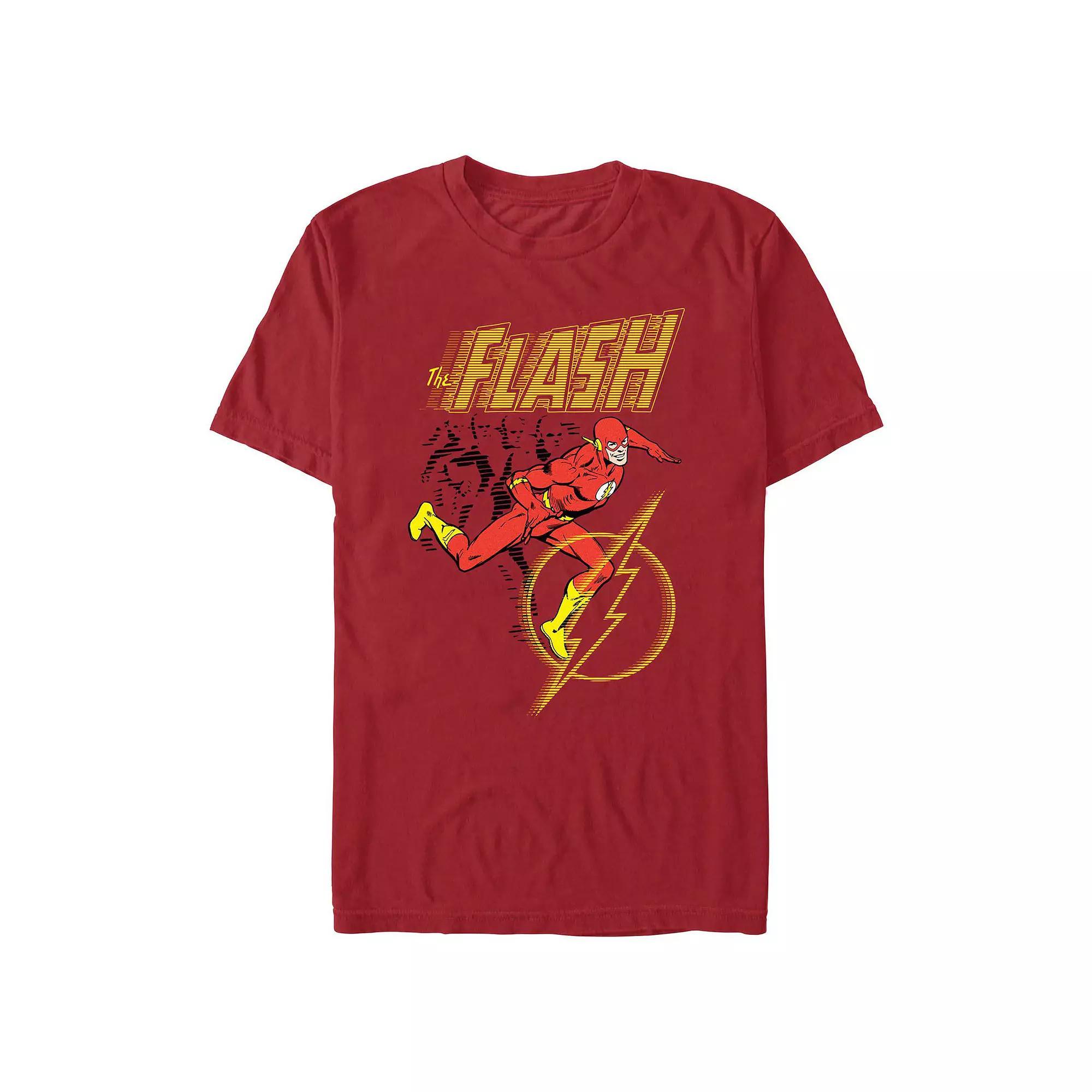Men's The Flash Running Lines Poster Graphic Tee, Size: XS, Red Product Image