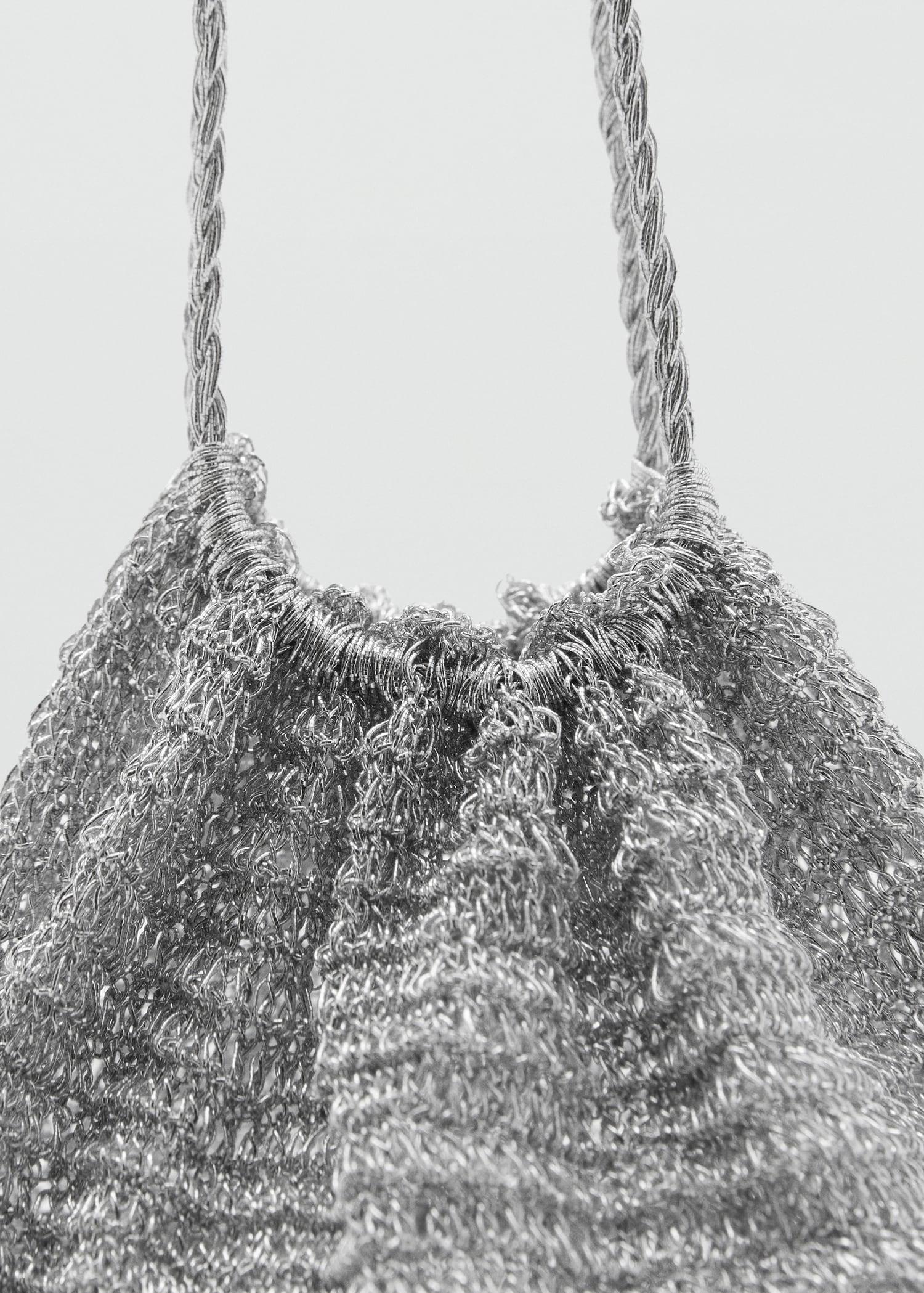 Lurex bucket bag with tassel - Women | MANGO USA Product Image